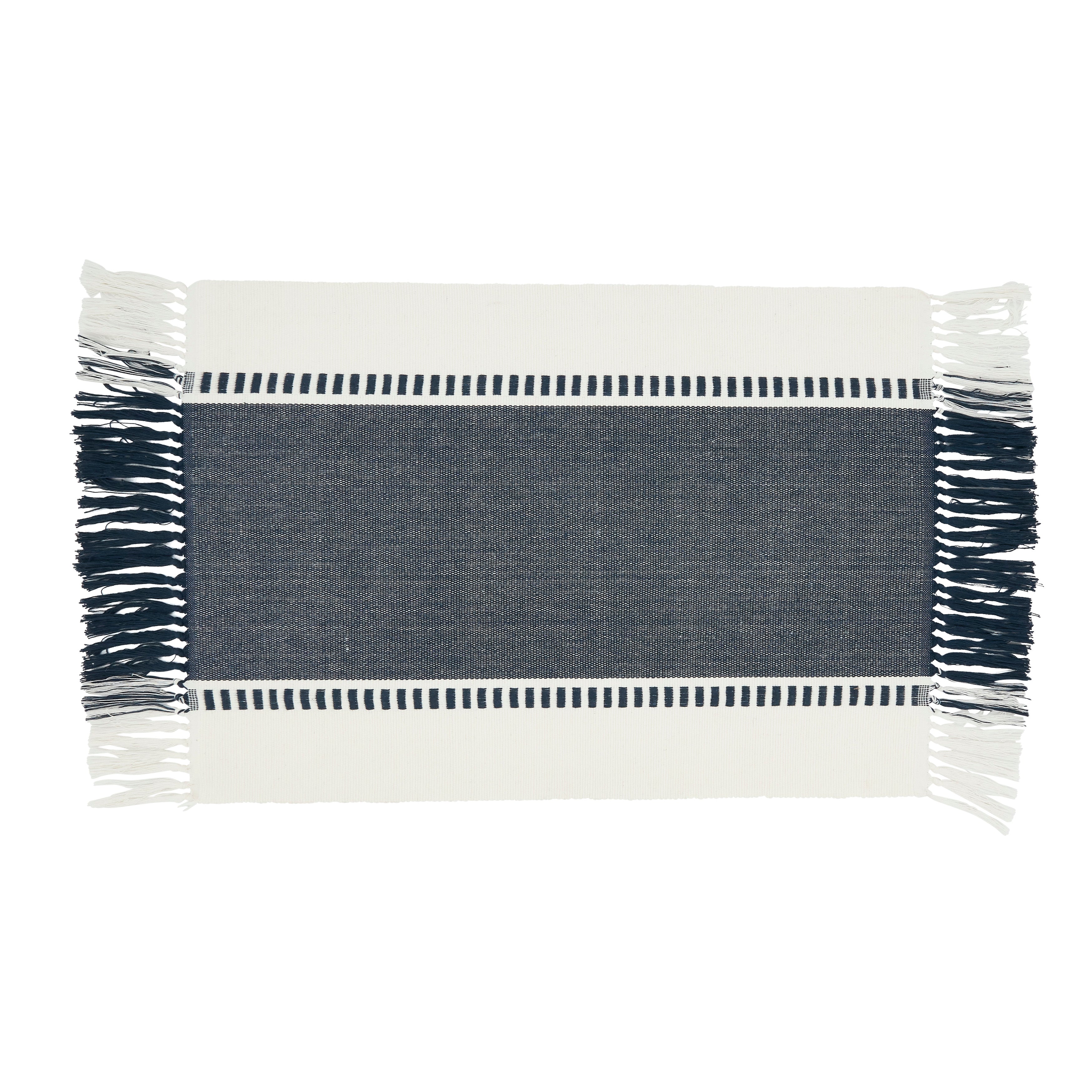 Tassel Trimmed Stripe Placemat, Set of 4