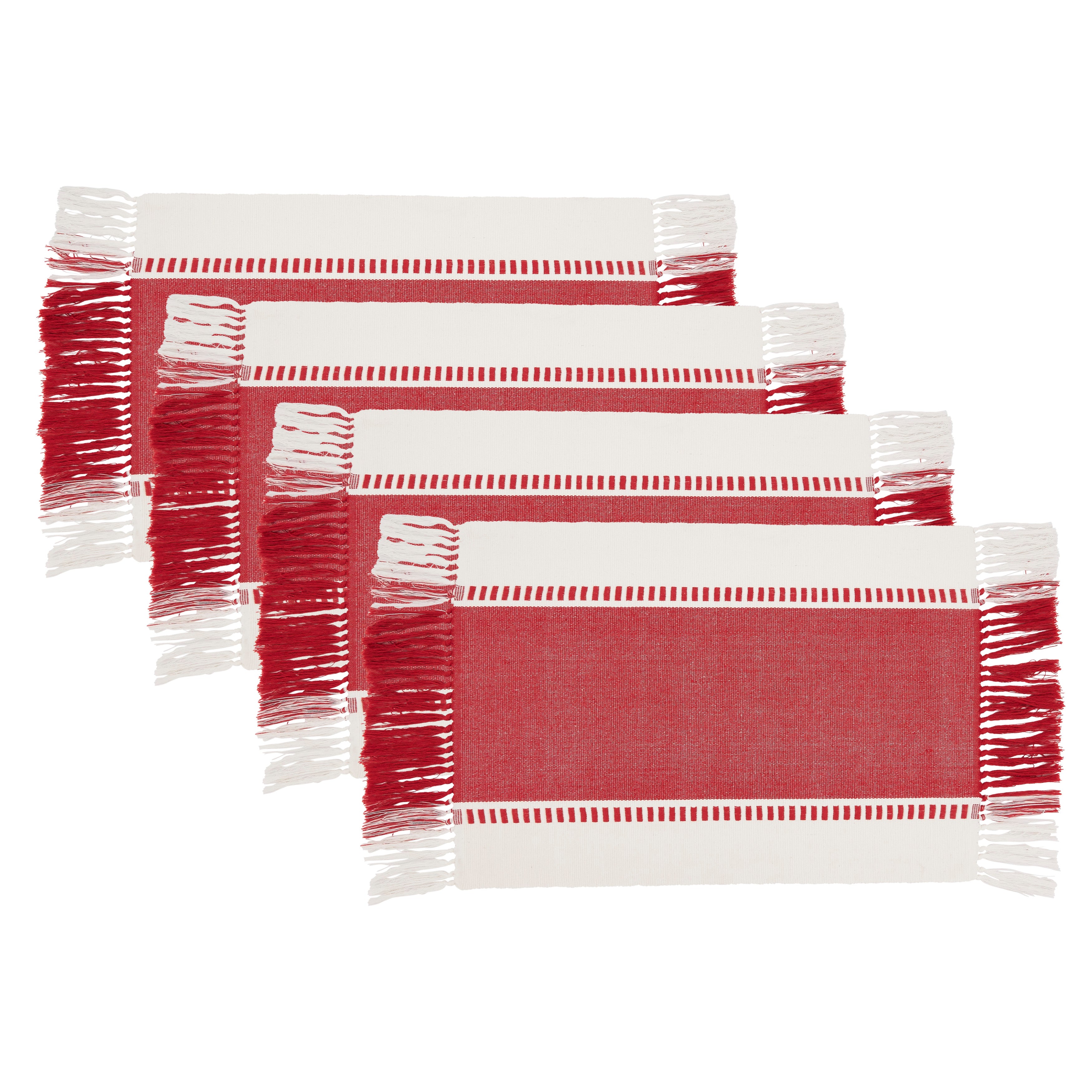 Tassel Trimmed Stripe Placemat, Set of 4