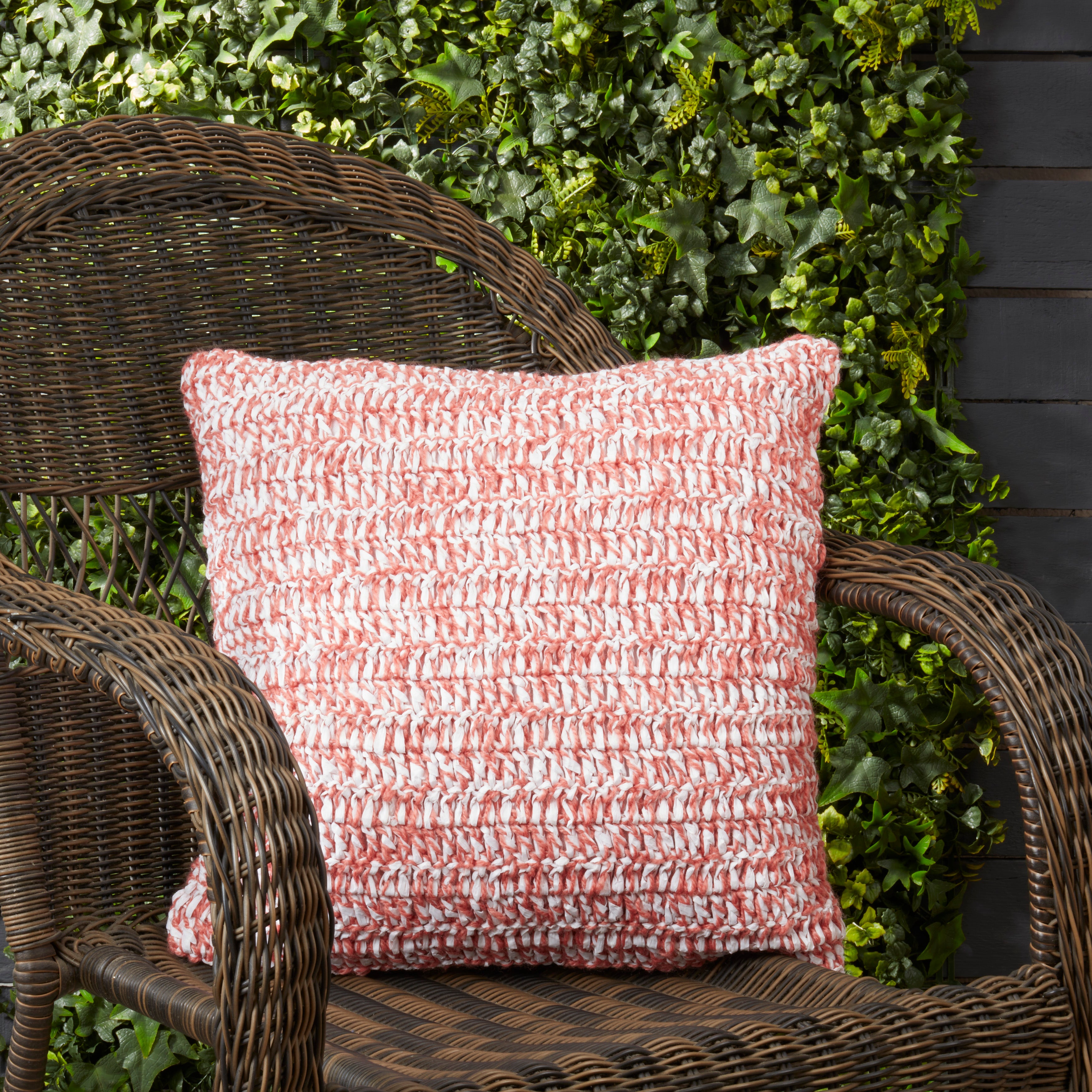 Outdoor Zen Raffia Polyester Filled Throw Pillow