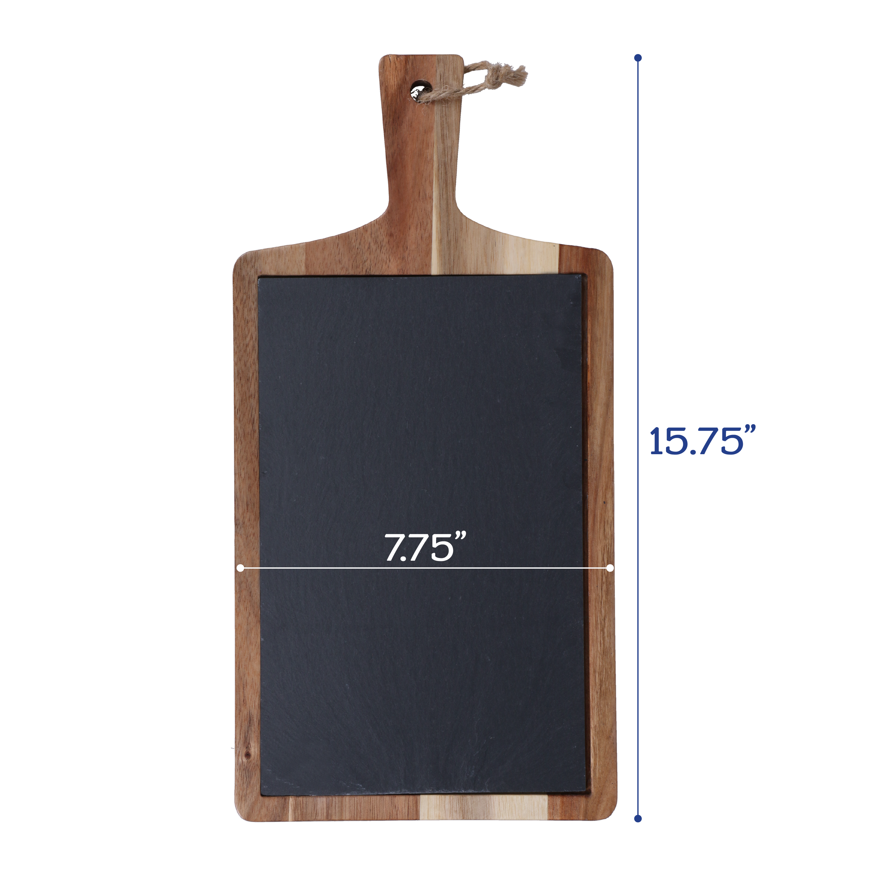 Rectangular Set of 3 Slate and Wood Serving Boards