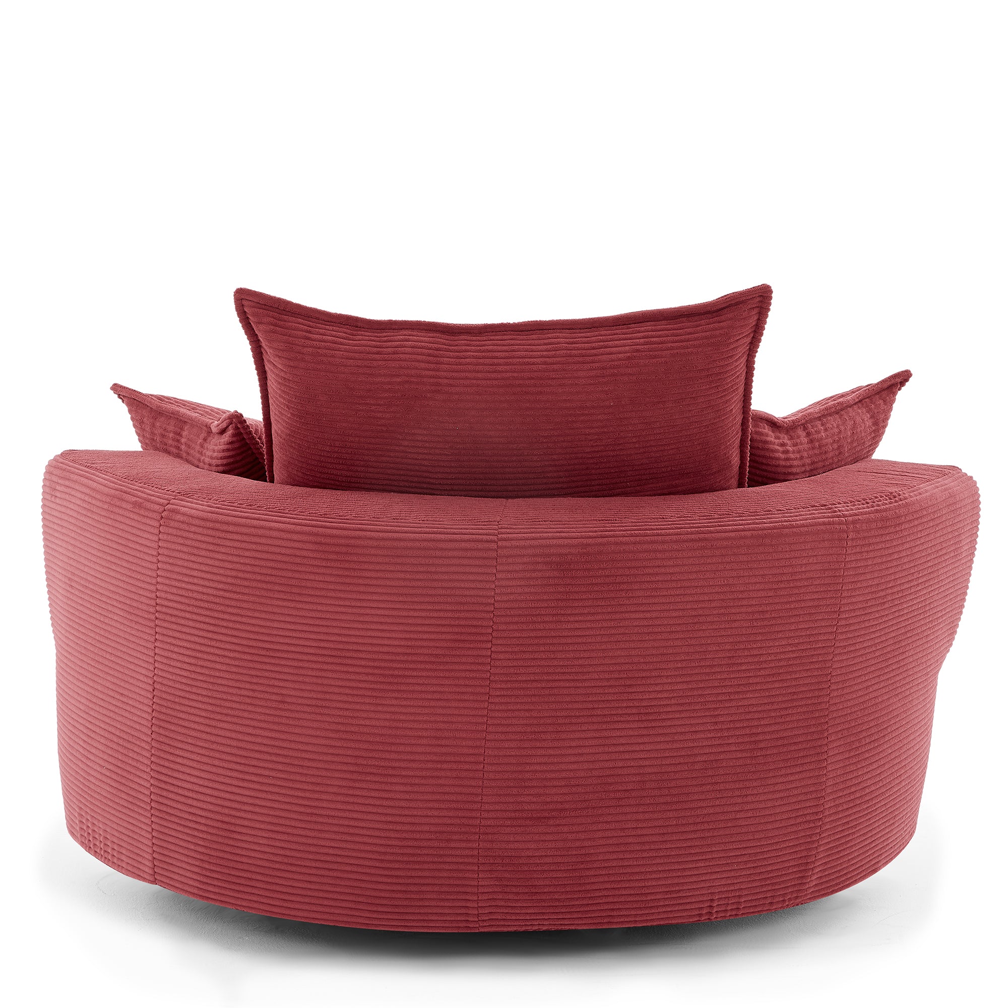 Corduroy 360° Swivel Accent Barrel Chair with 3 Removable Pillows
