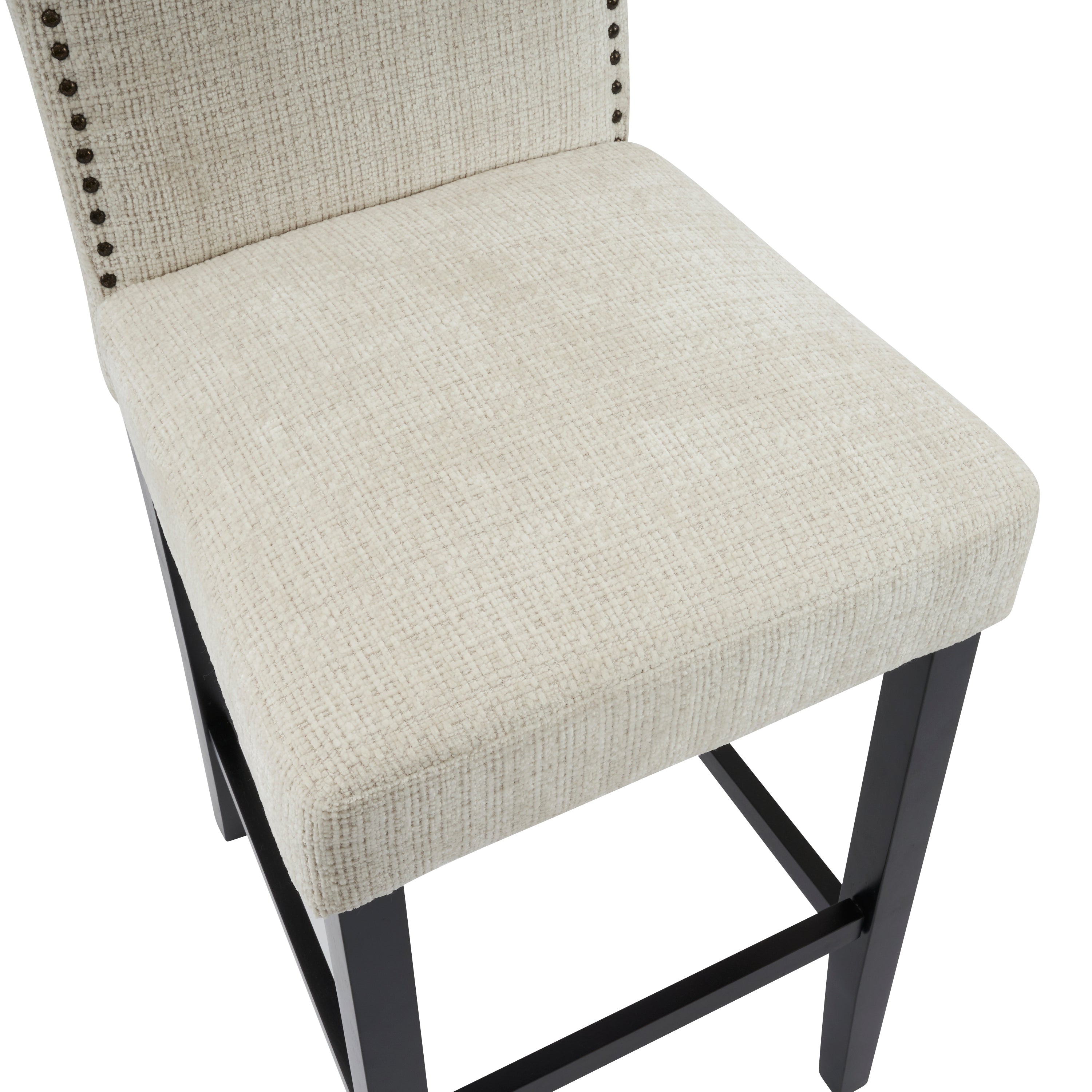 Upholstered Counter Stools with Rubberwood Legs