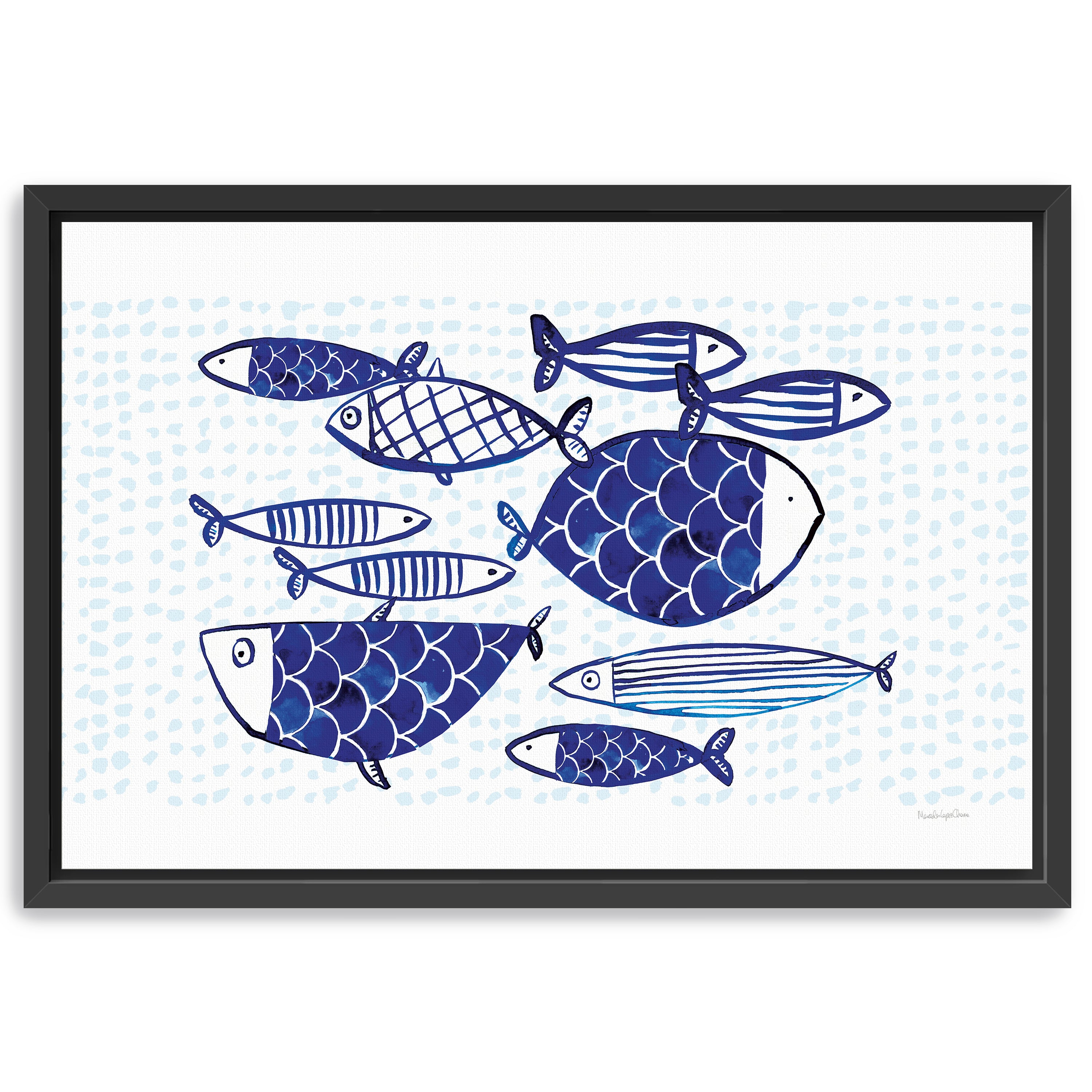 Blue Fish IV Canvas Giclee