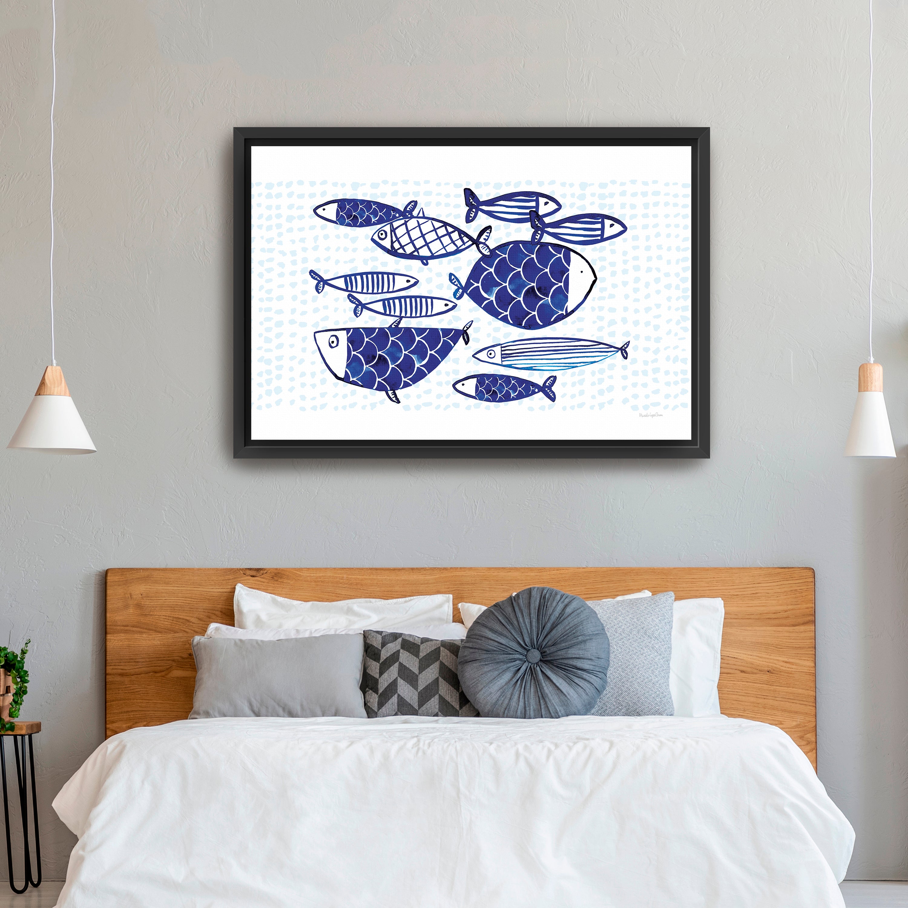 Blue Fish IV Canvas Giclee