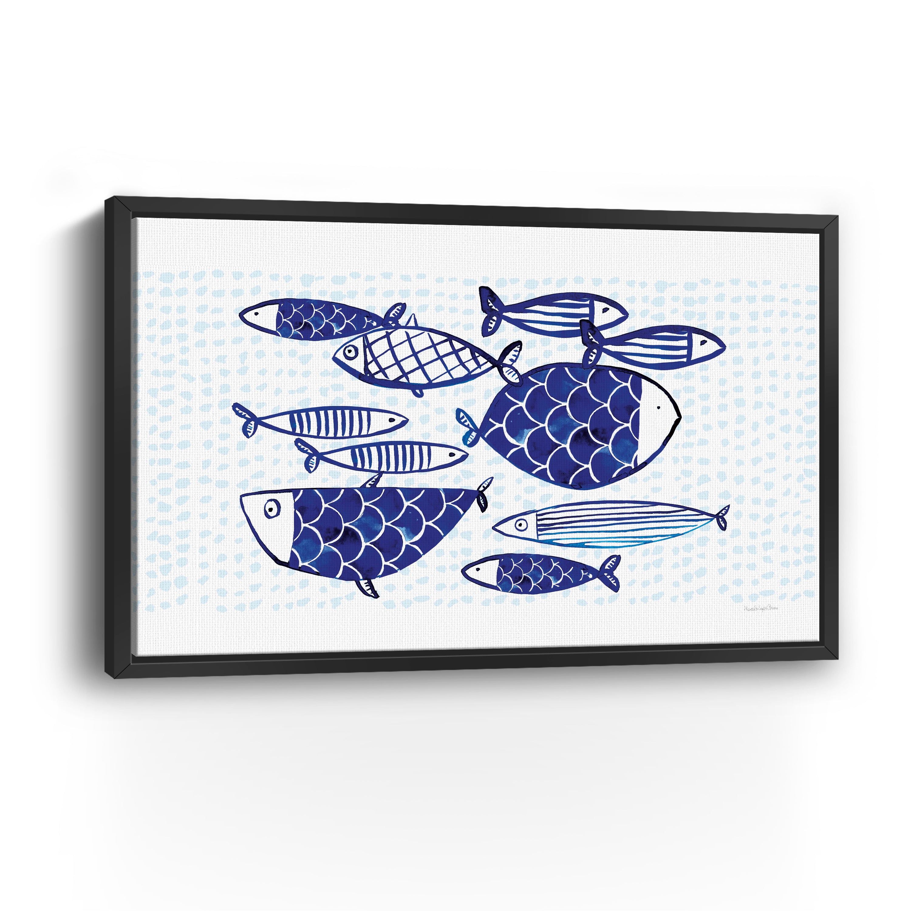 Blue Fish IV Canvas Giclee