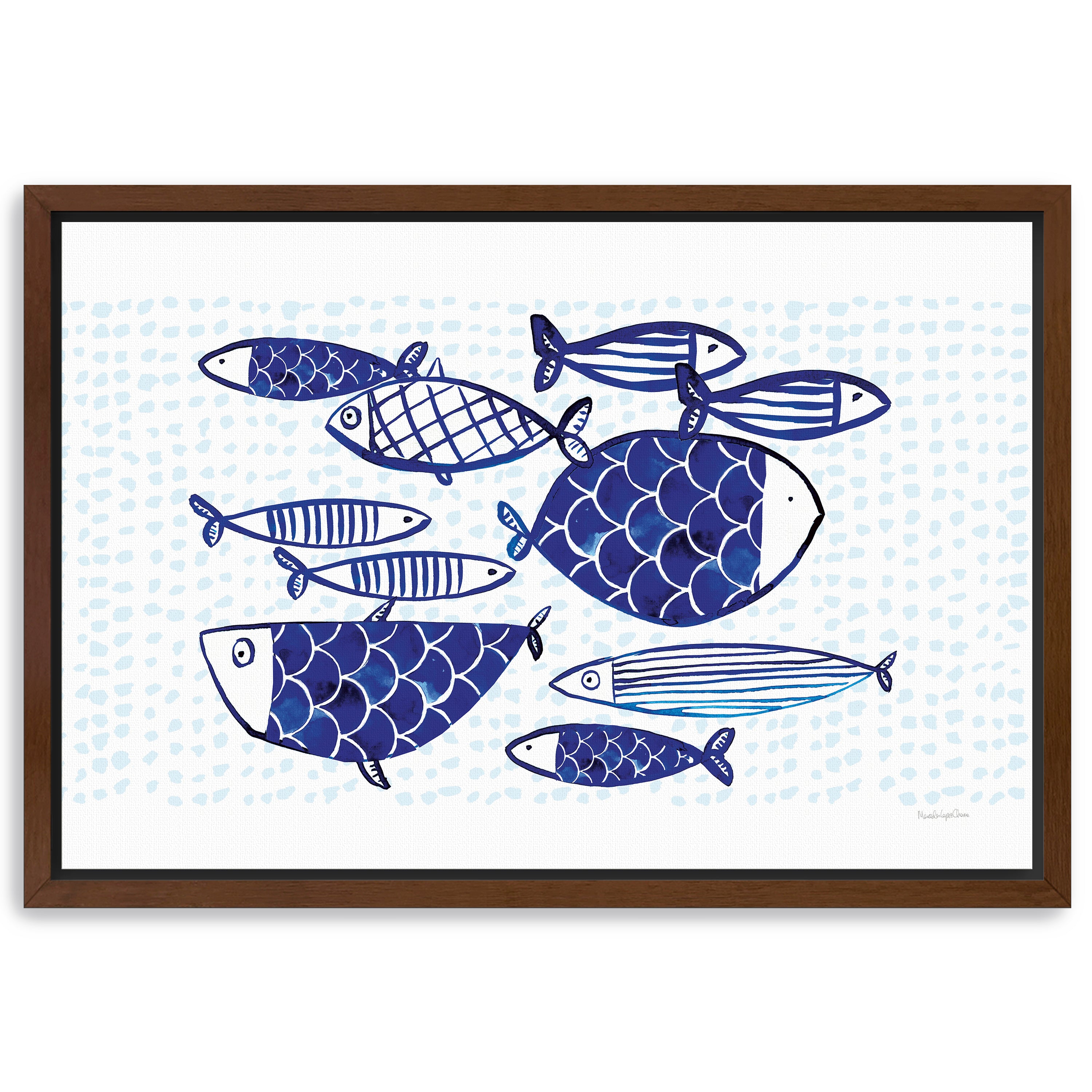 Blue Fish IV Canvas Giclee