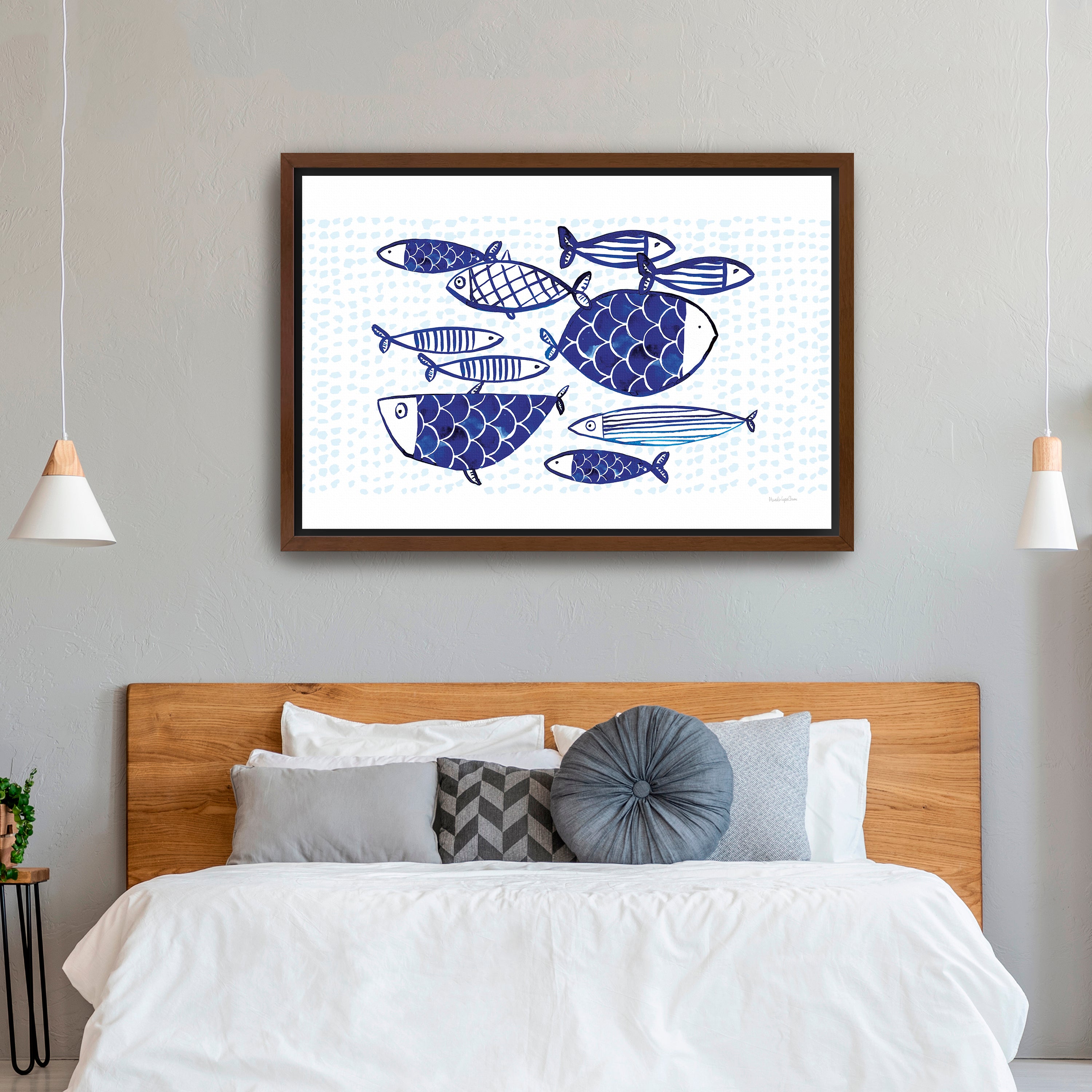 Blue Fish IV Canvas Giclee