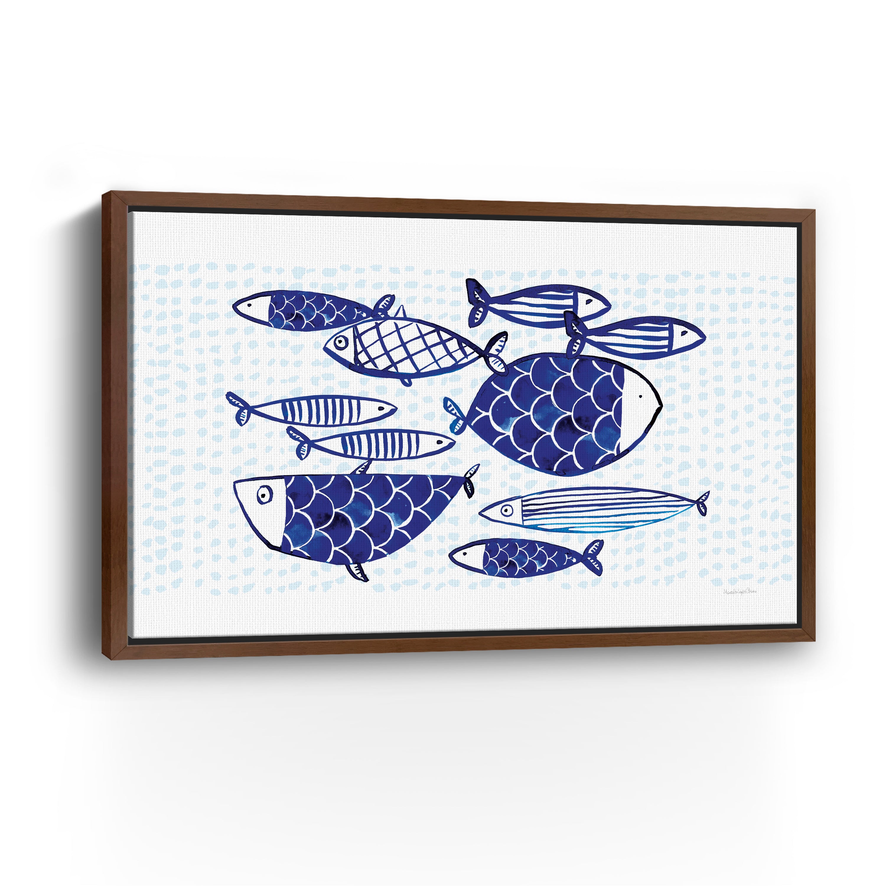 Blue Fish IV Canvas Giclee