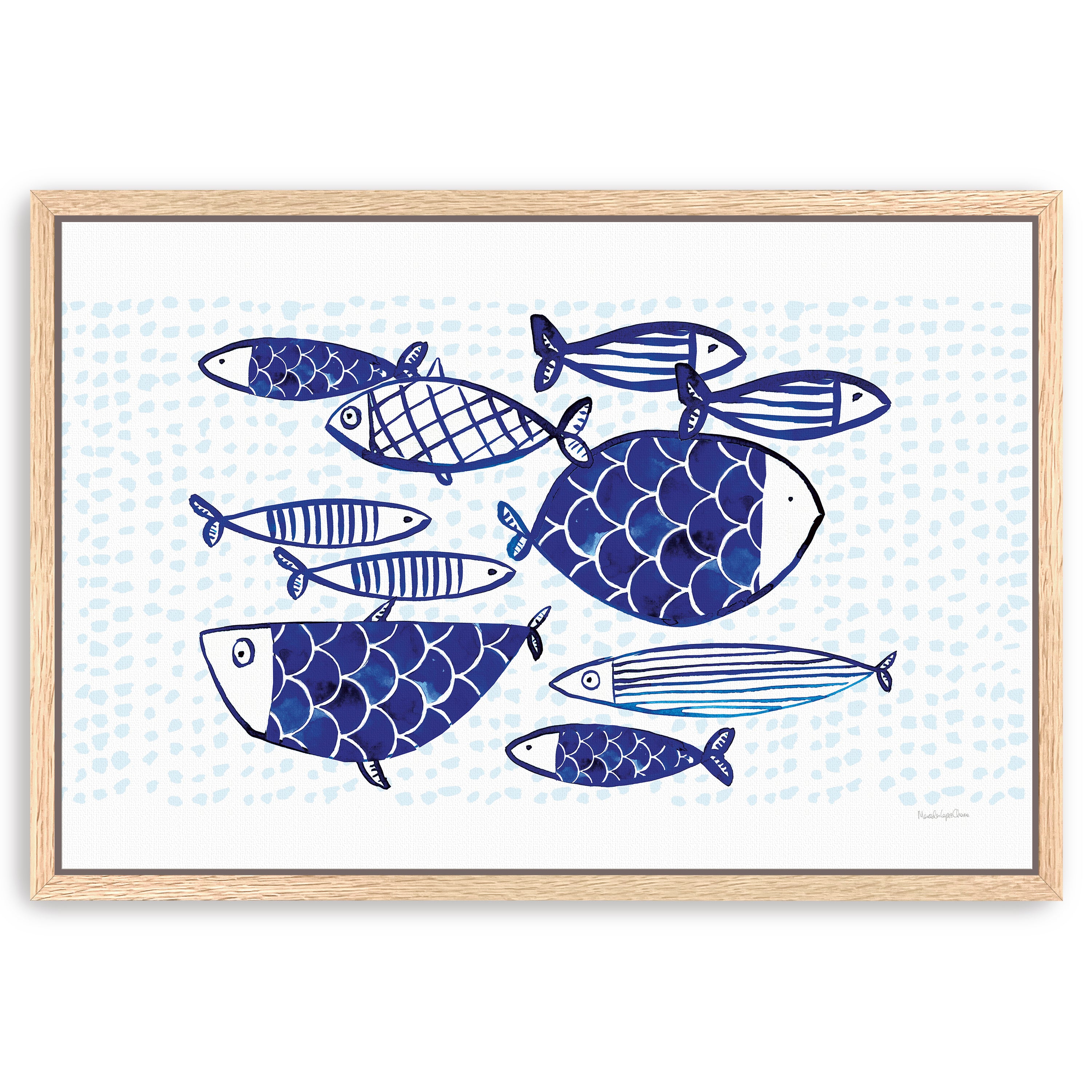 Blue Fish IV Canvas Giclee