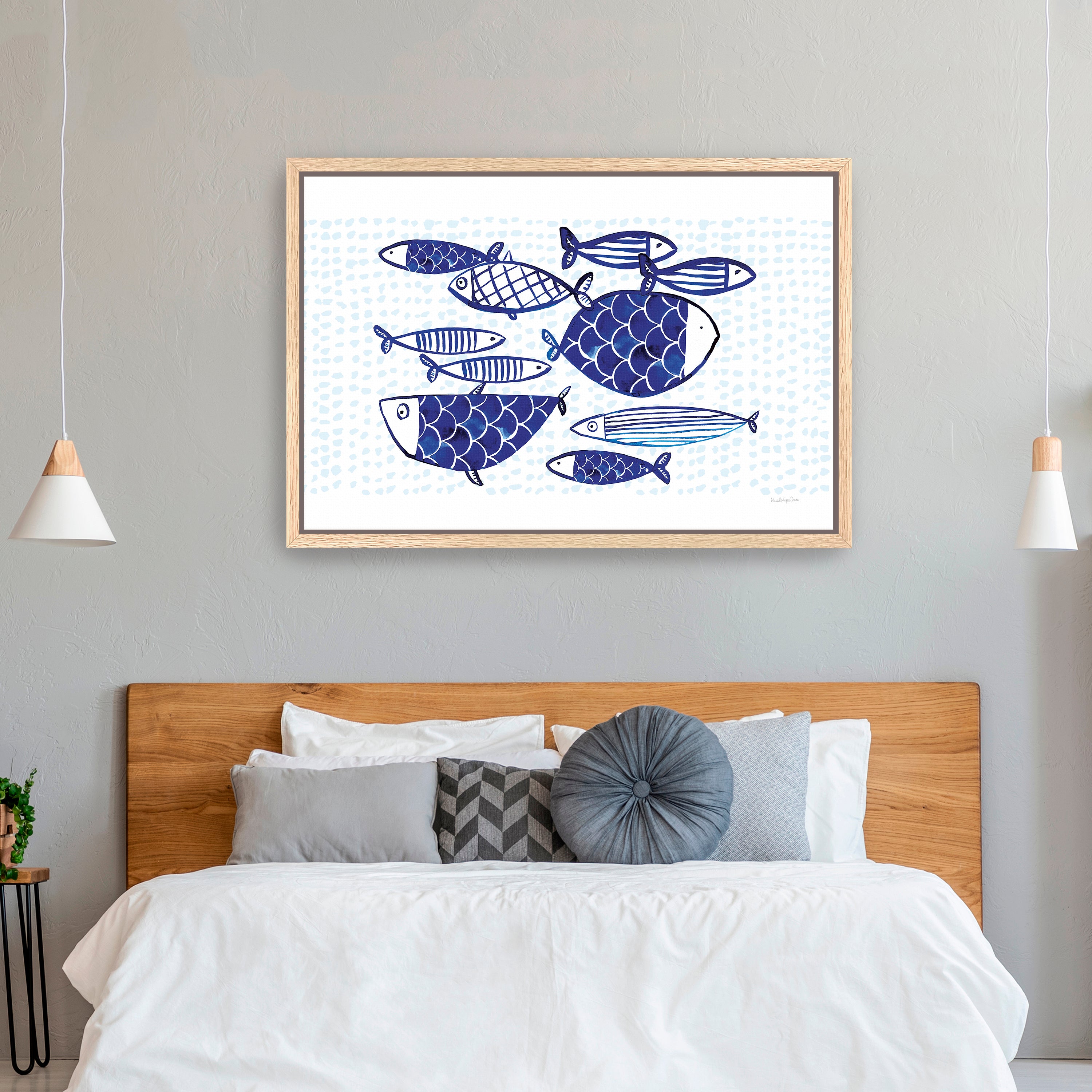 Blue Fish IV Canvas Giclee