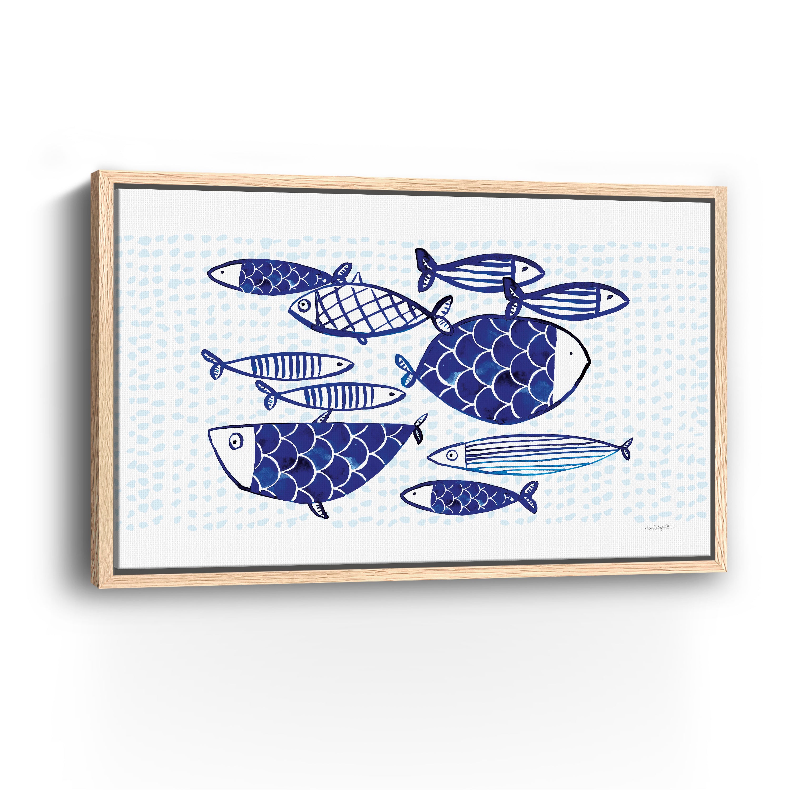 Blue Fish IV Canvas Giclee
