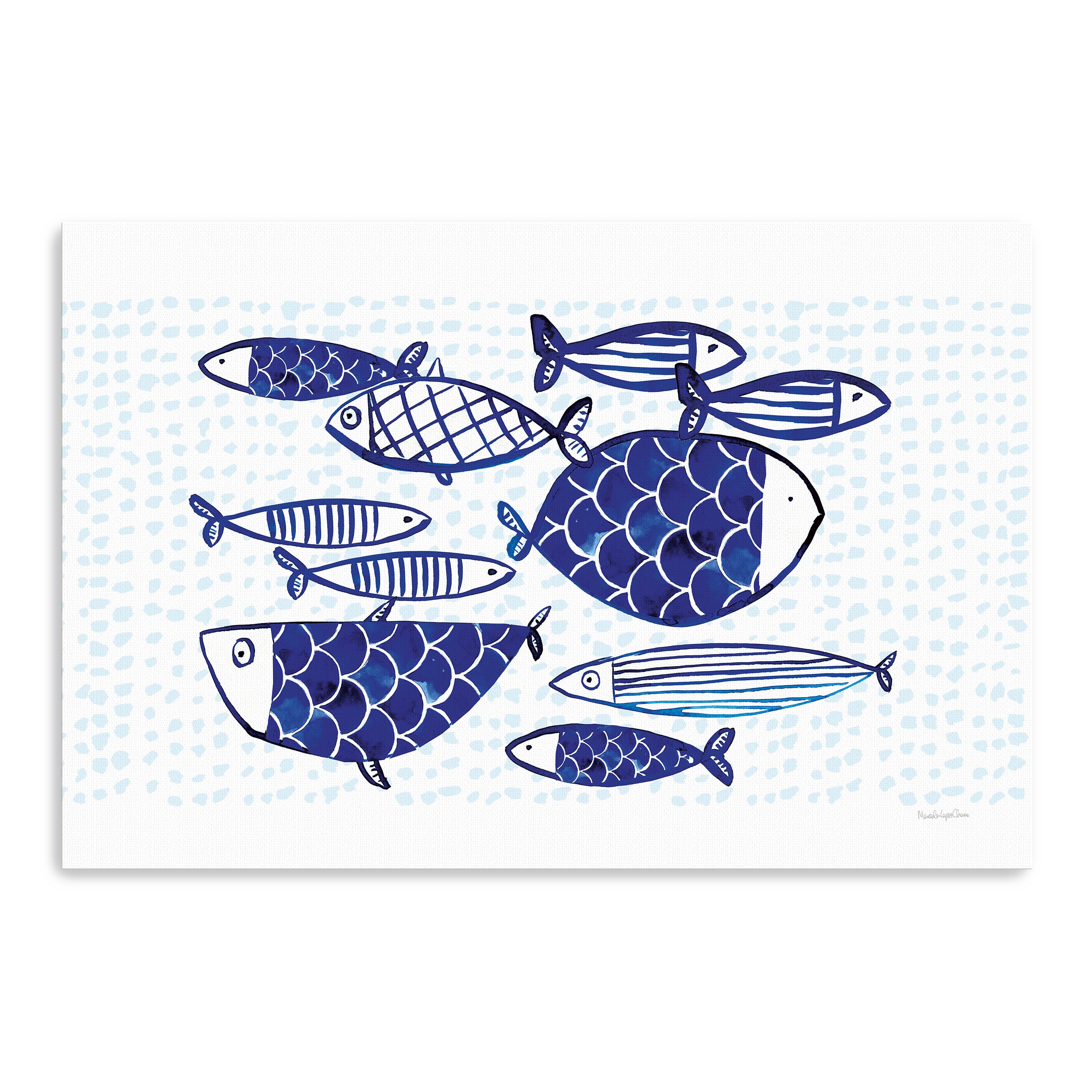Blue Fish IV Canvas Giclee
