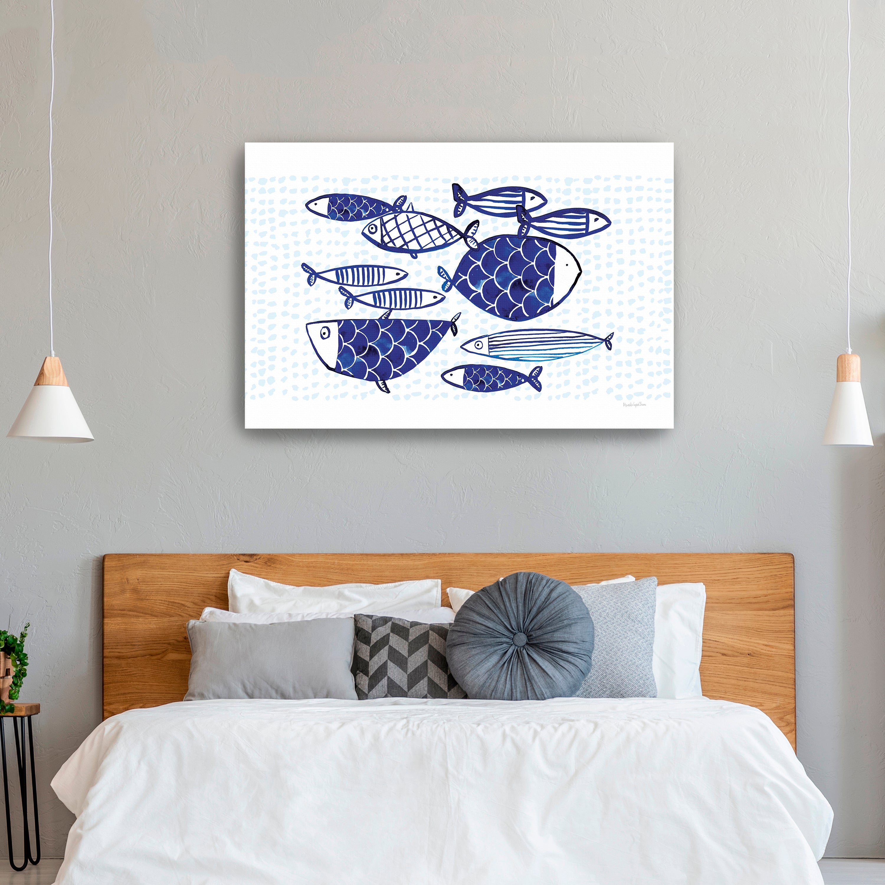 Blue Fish IV Canvas Giclee