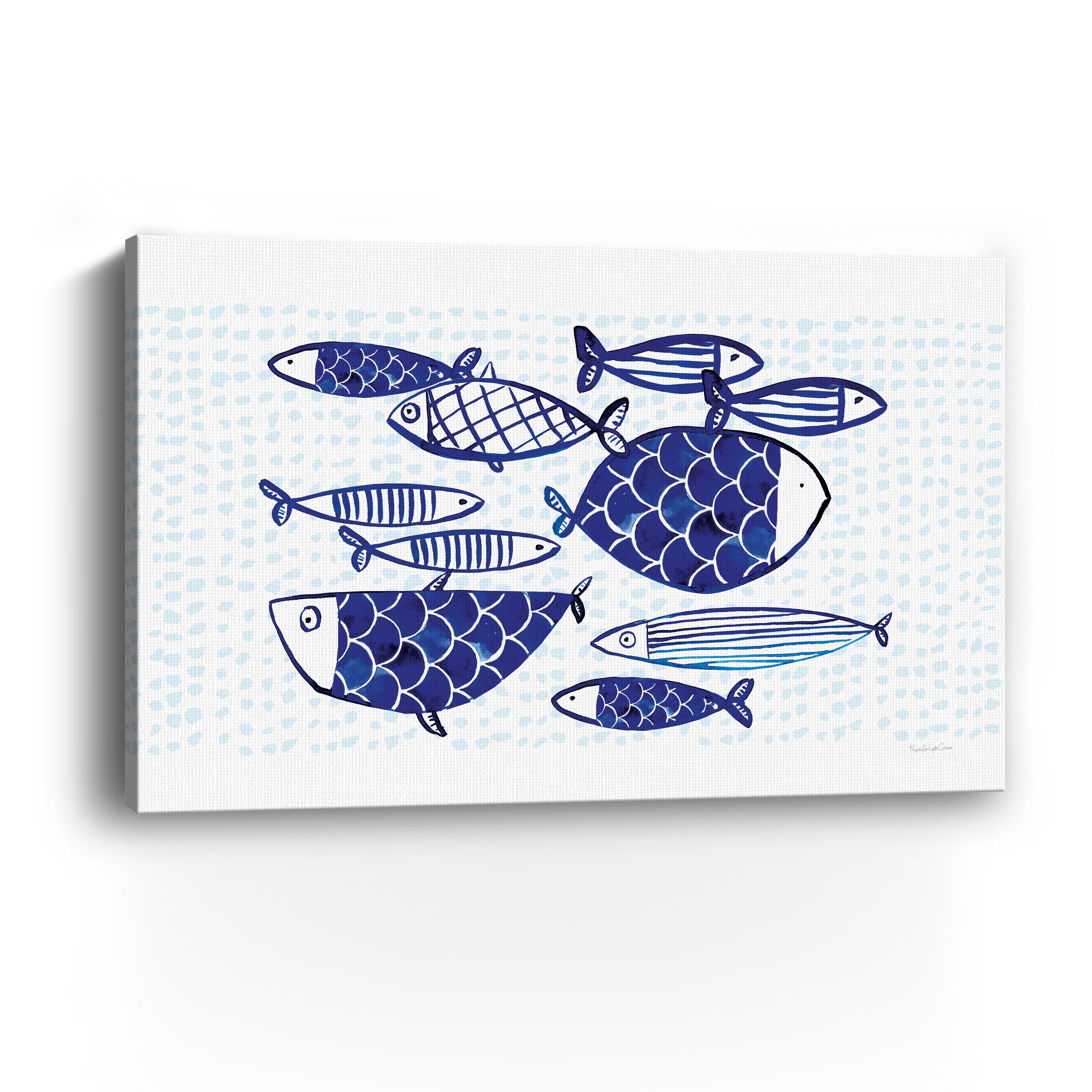 Blue Fish IV Canvas Giclee