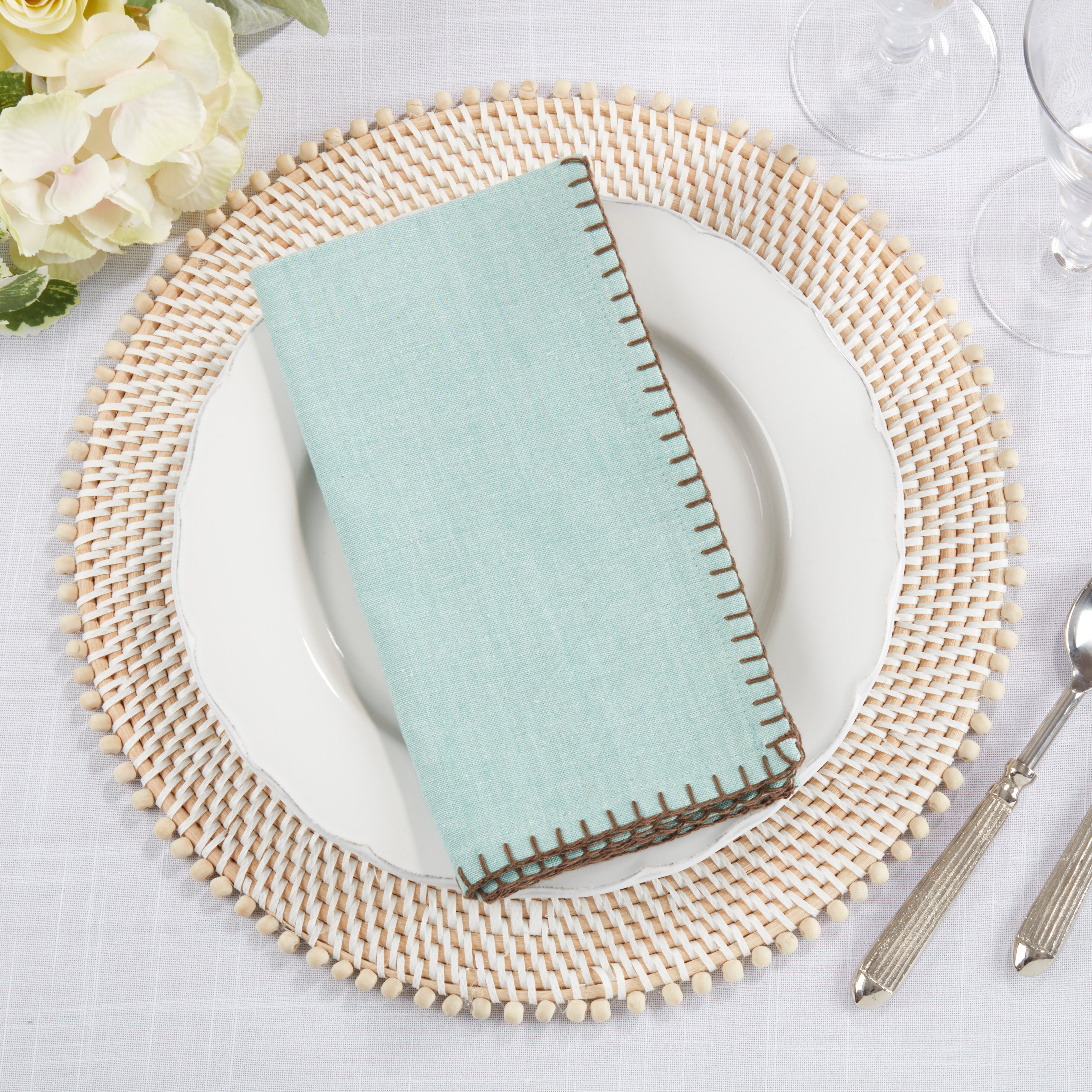 Whip Stitched Design Napkin, Set of 4