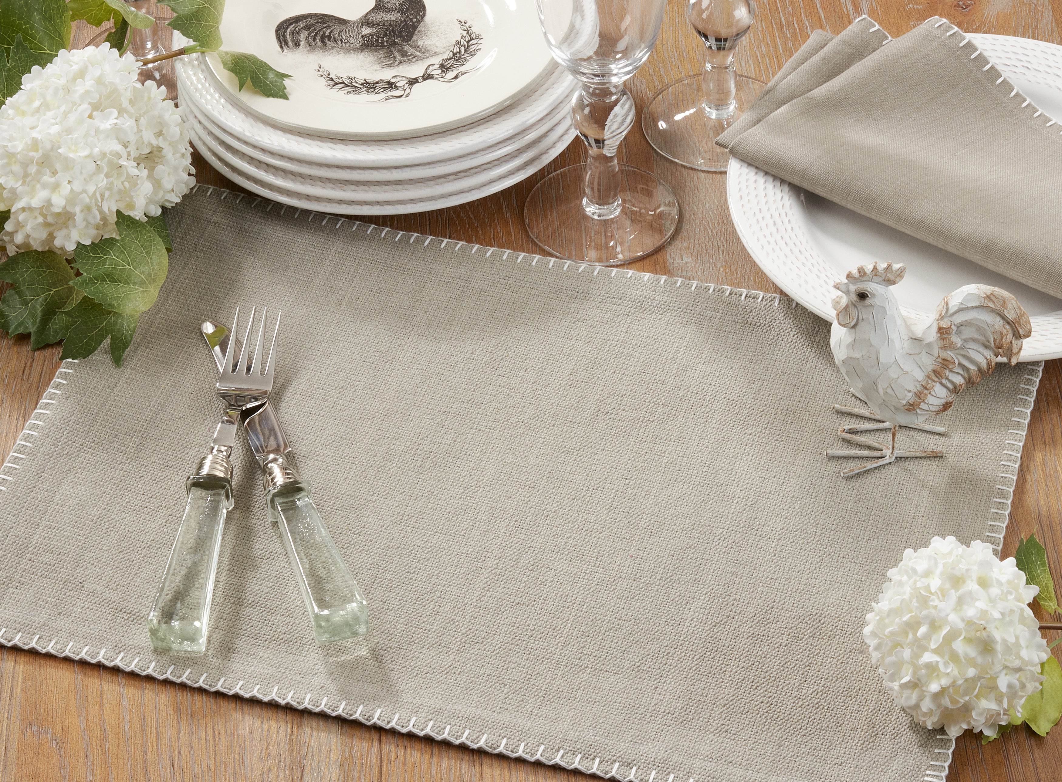 Whip Stitched Design Placemat, Set of 4