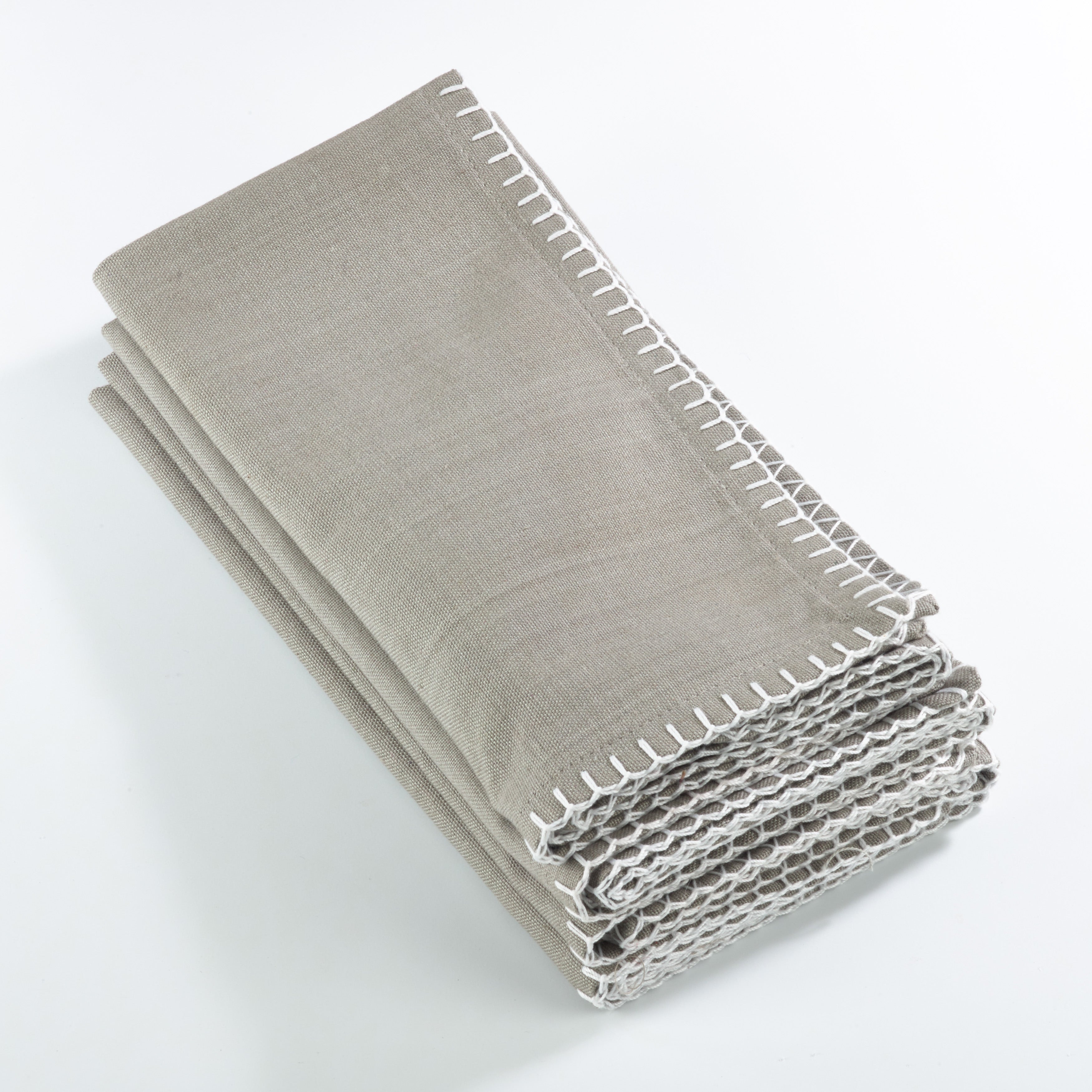 Whip Stitched Design Napkin, Set of 4