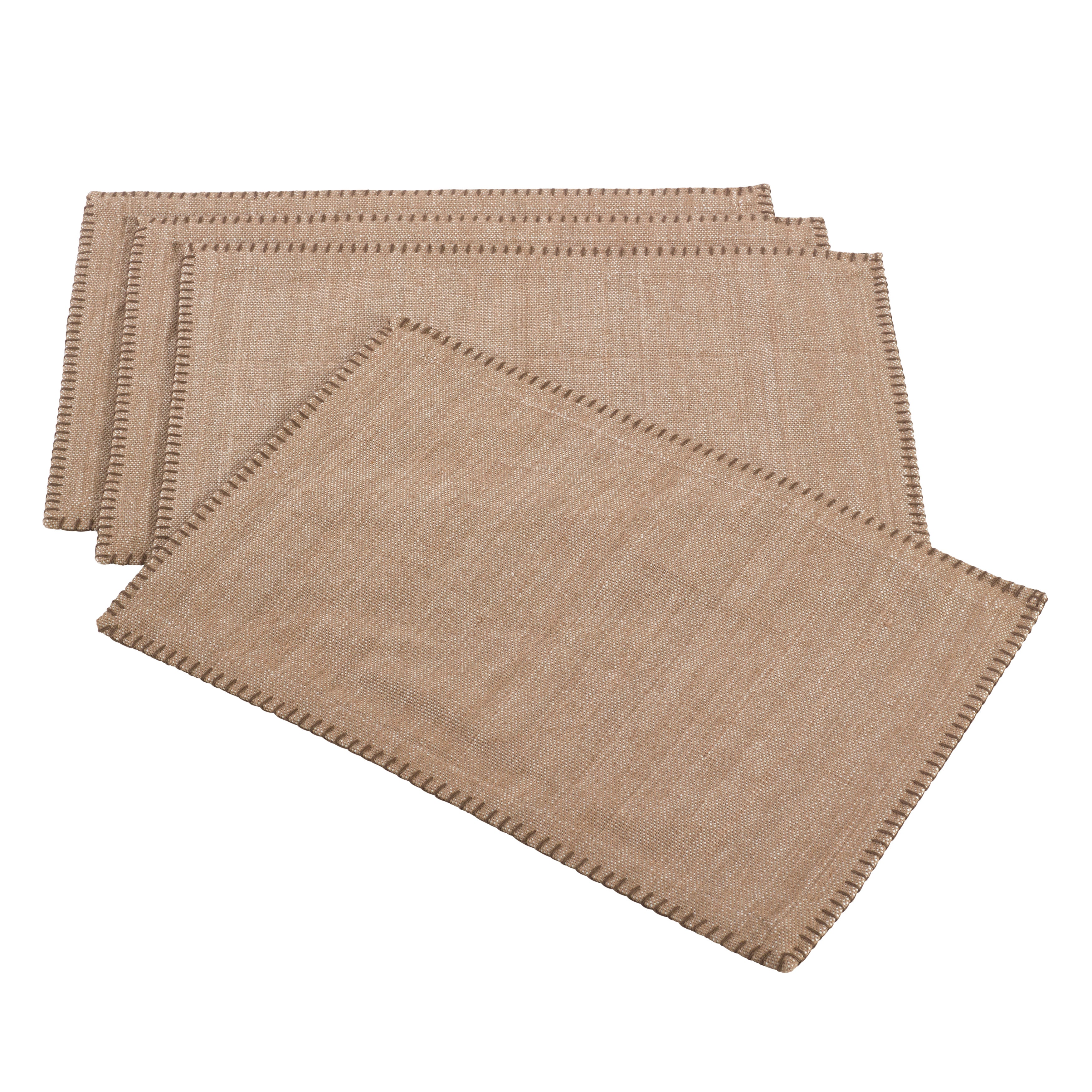 Whip Stitched Design Placemat, Set of 4