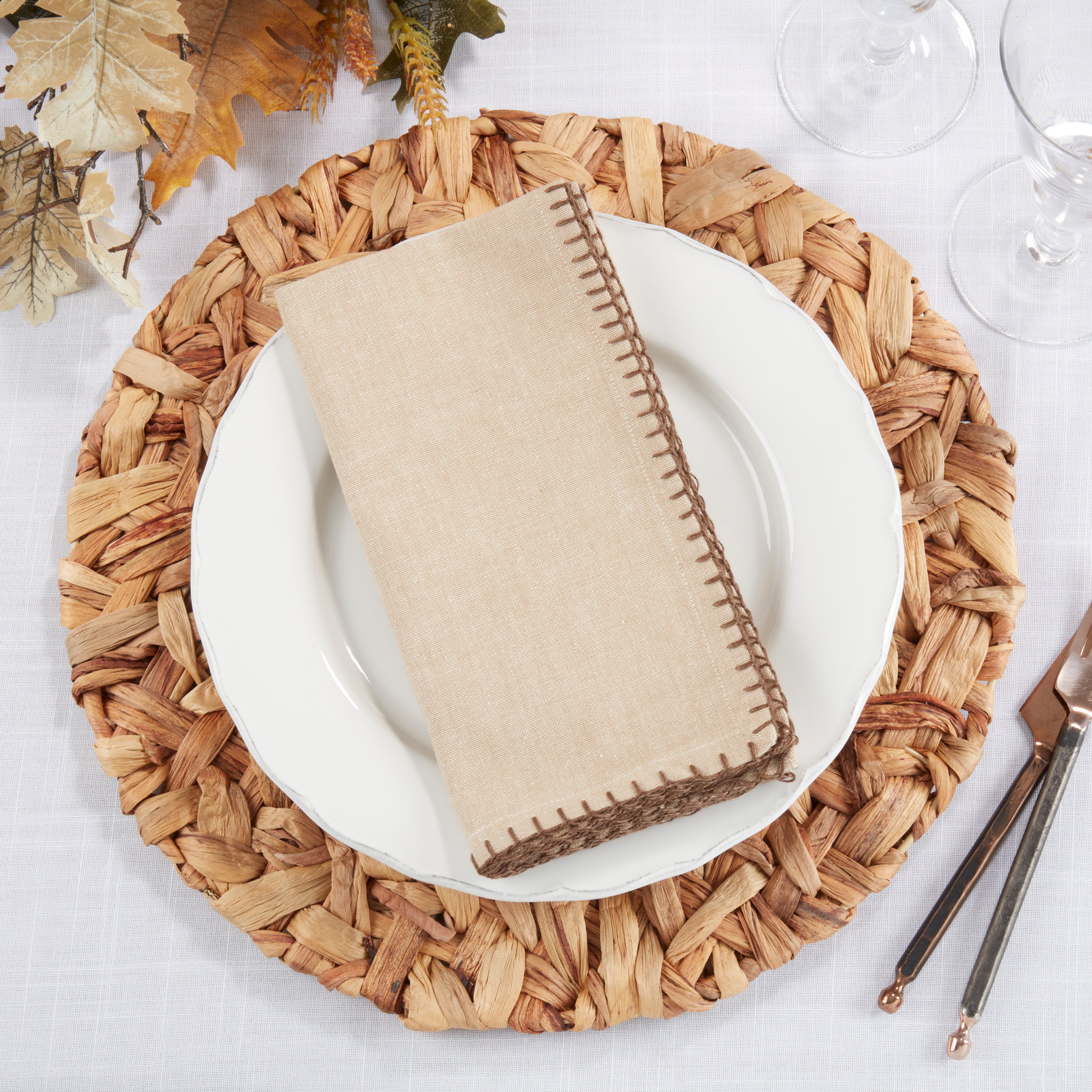 Whip Stitched Design Napkin, Set of 4