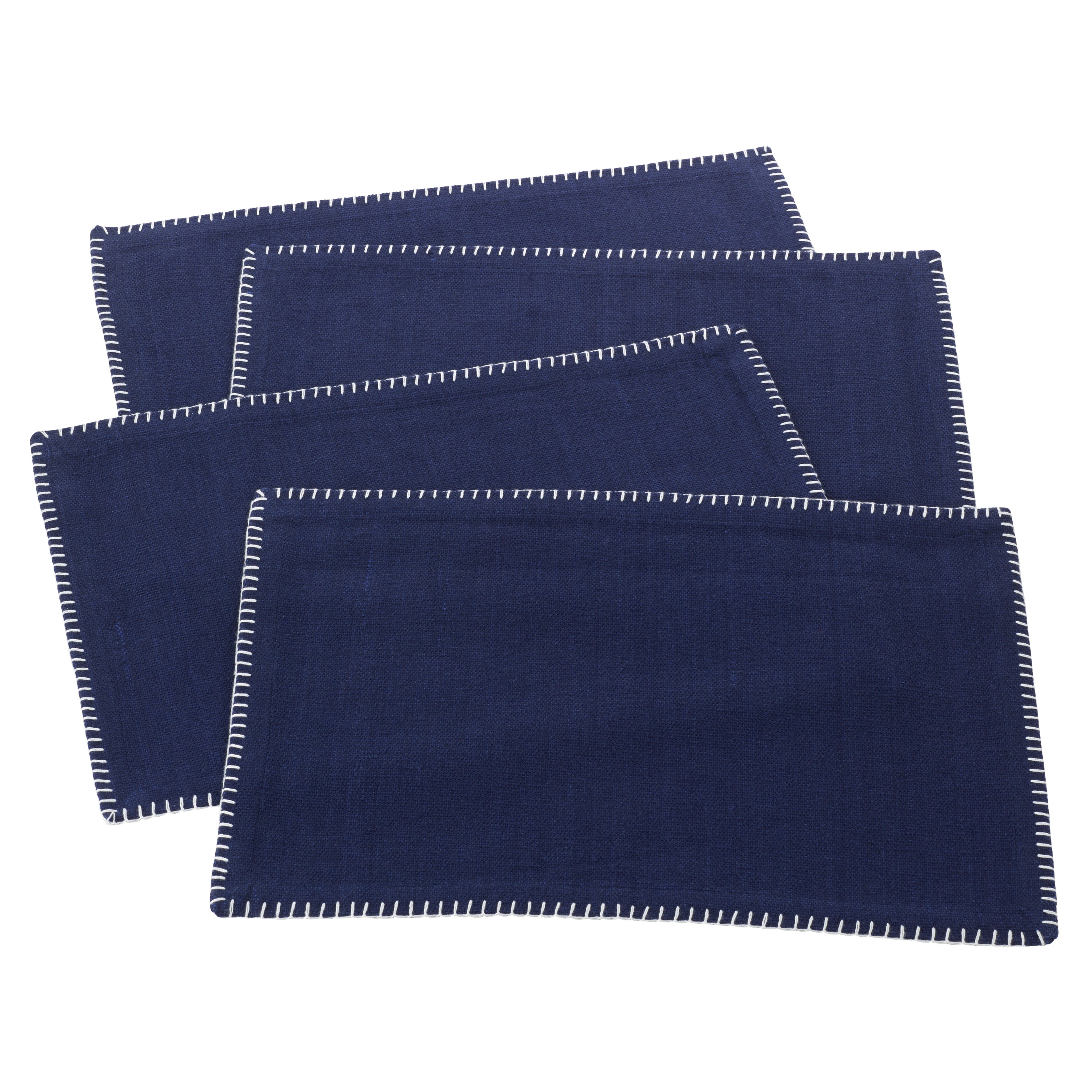 Whip Stitched Design Placemat, Set of 4