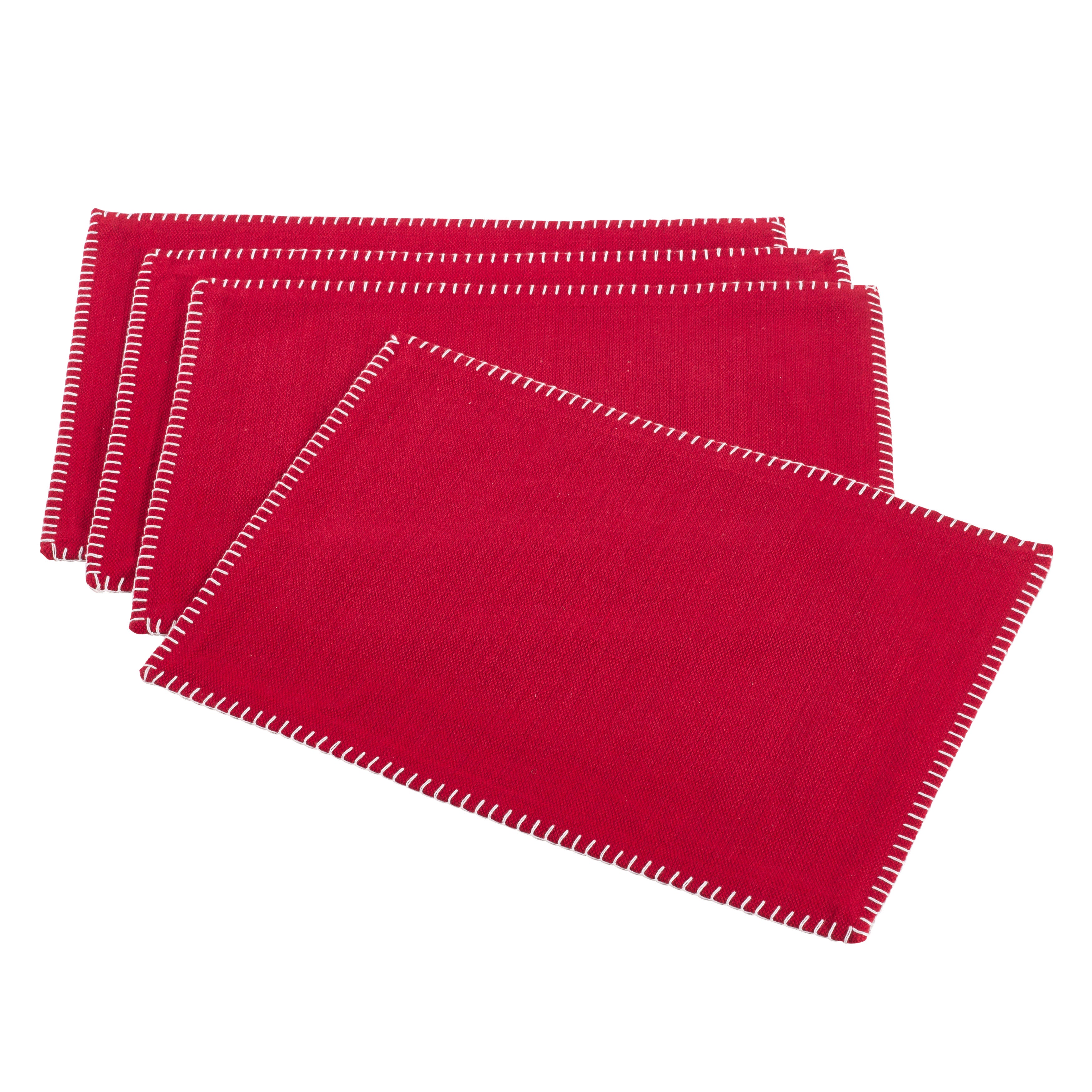 Whip Stitched Design Placemat, Set of 4