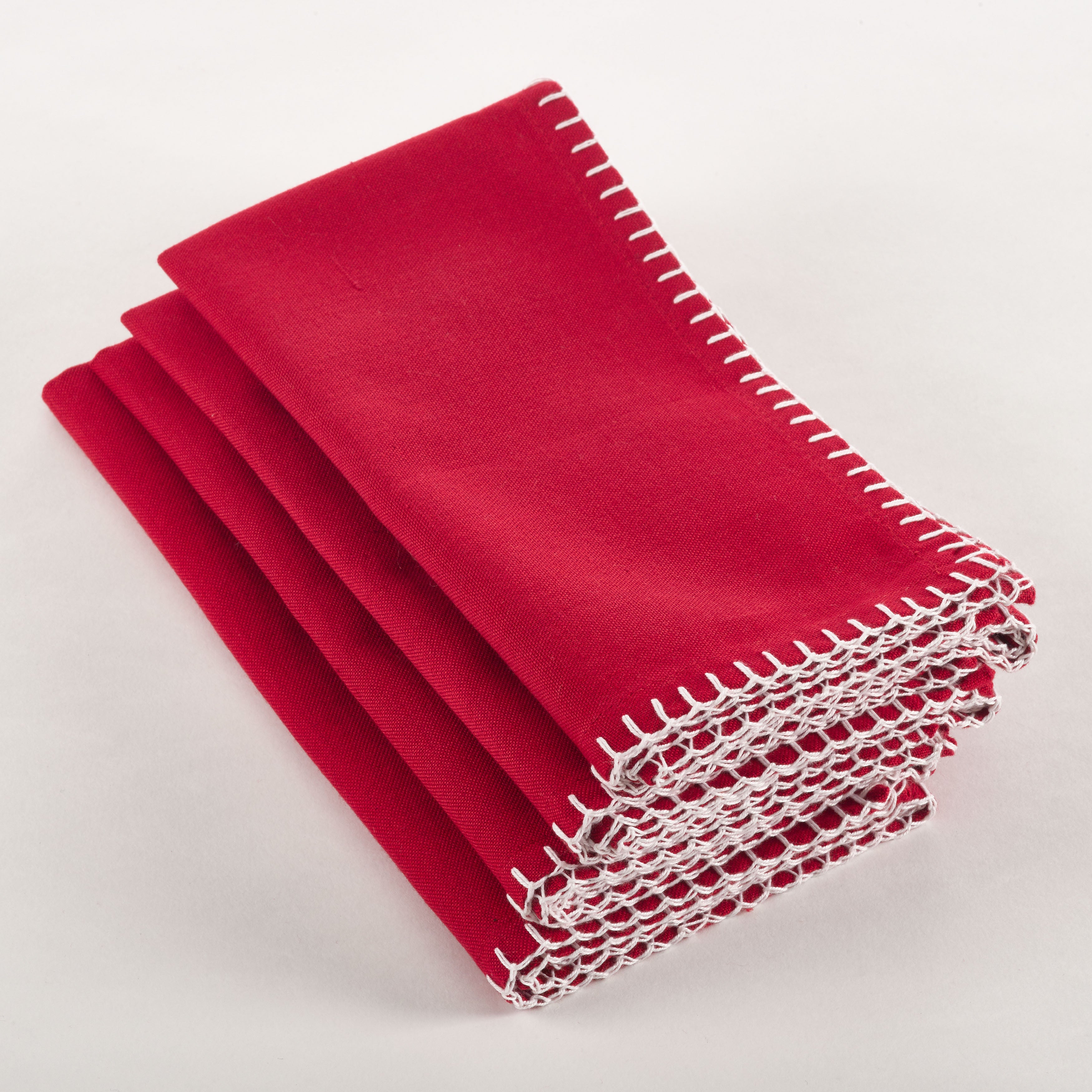 Whip Stitched Design Napkin, Set of 4