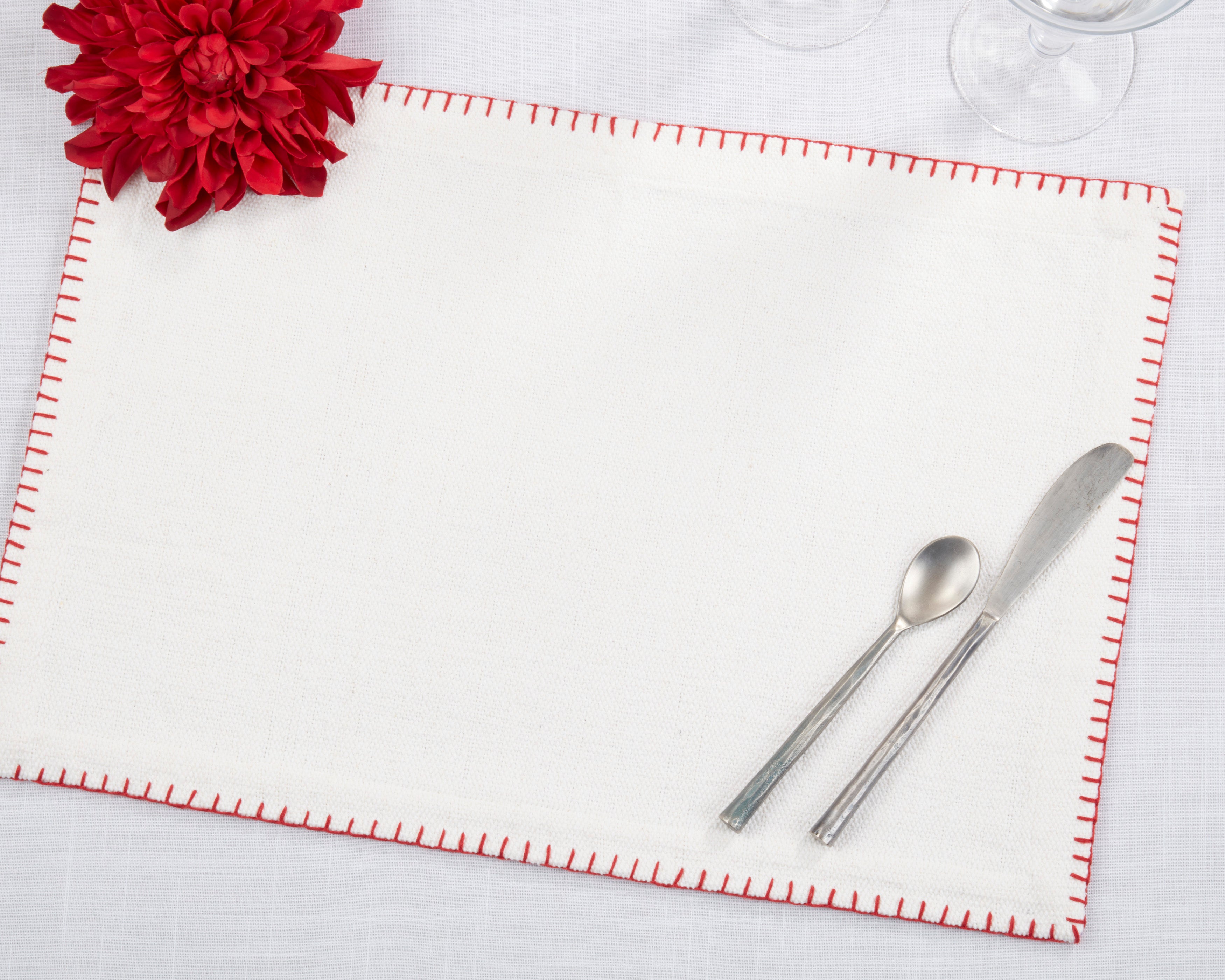 Whip Stitched Design Placemat, Set of 4