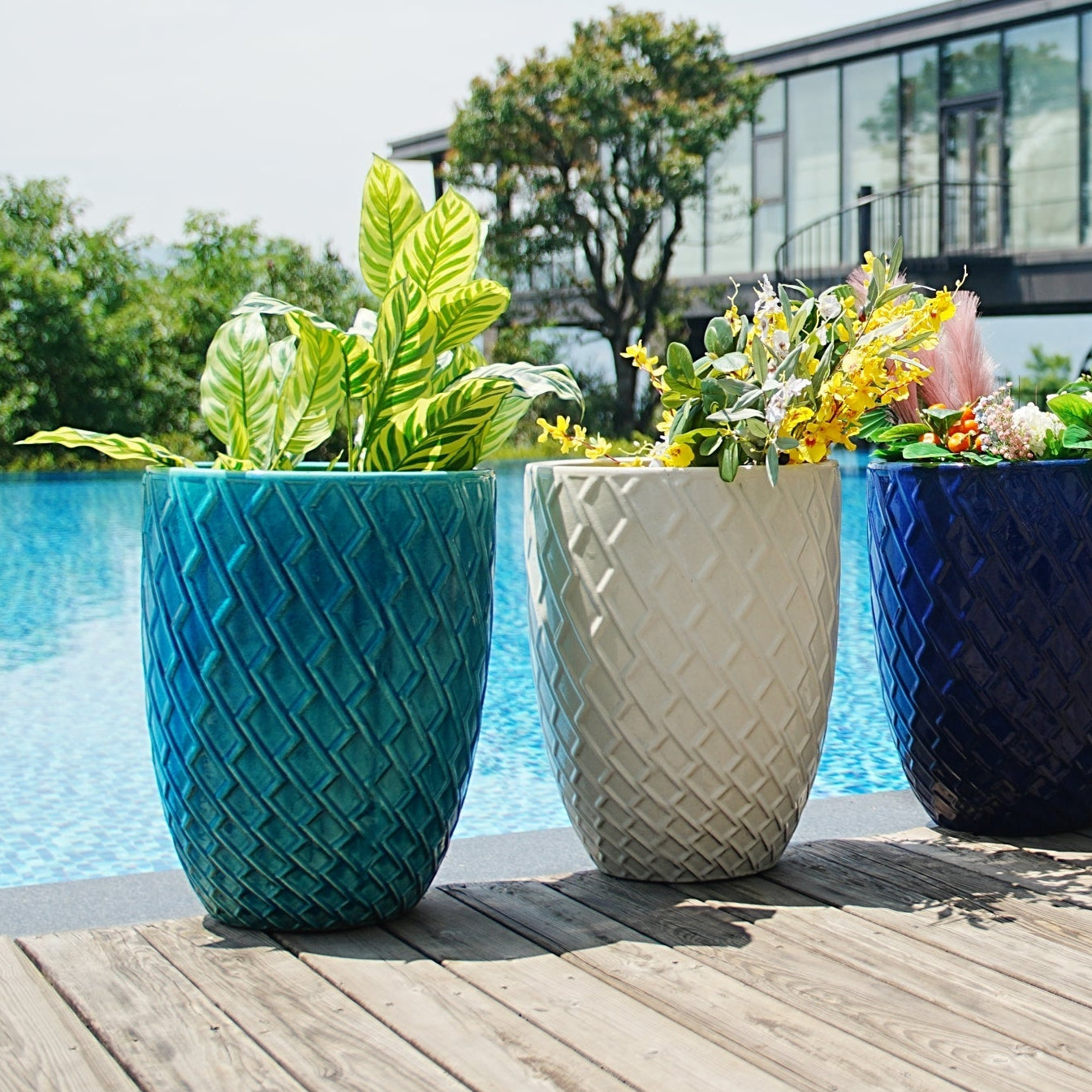 Elan Handmade White Ceramic Planter