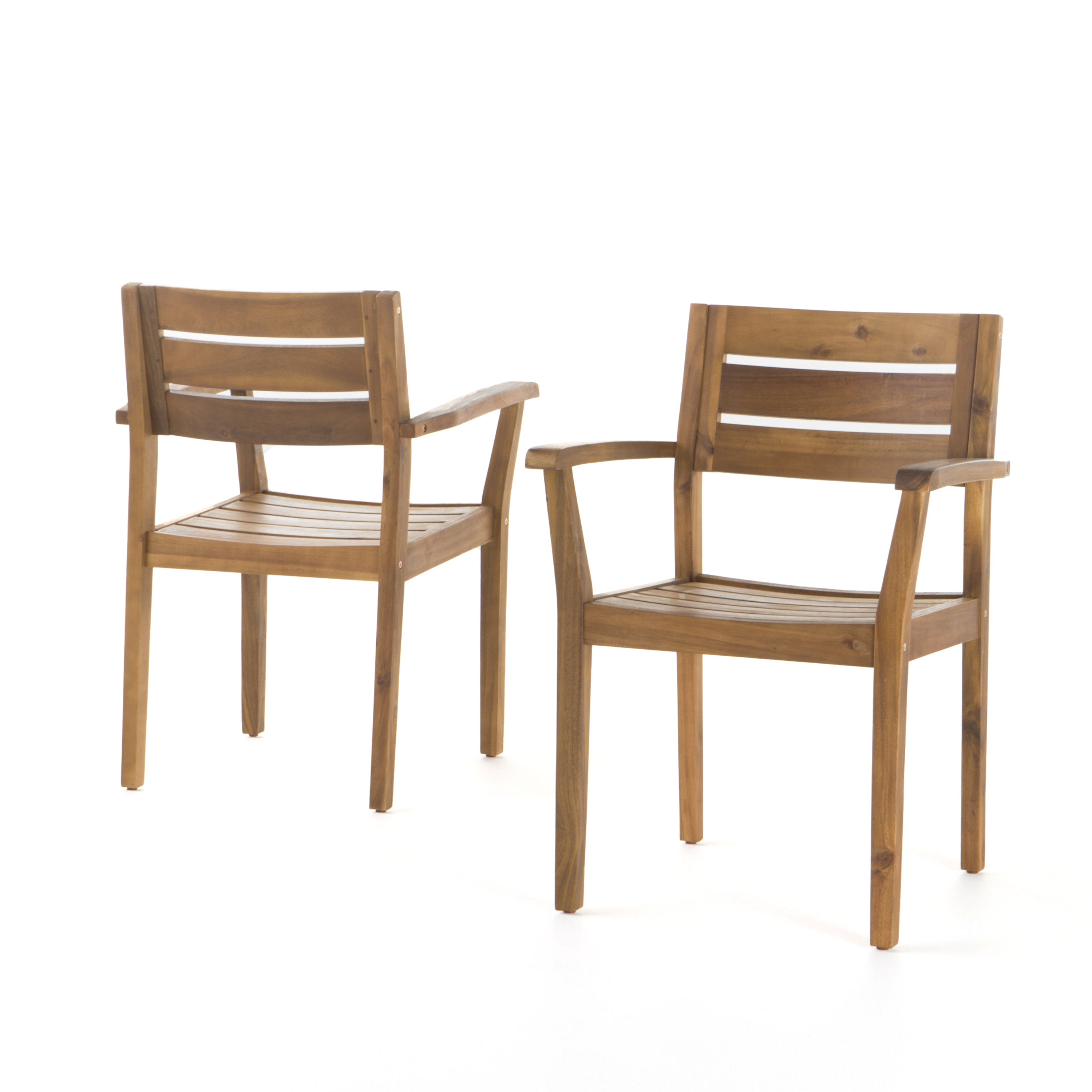 Stamford Outdoor Acacia Wood Dining Chairs, Set of 2
