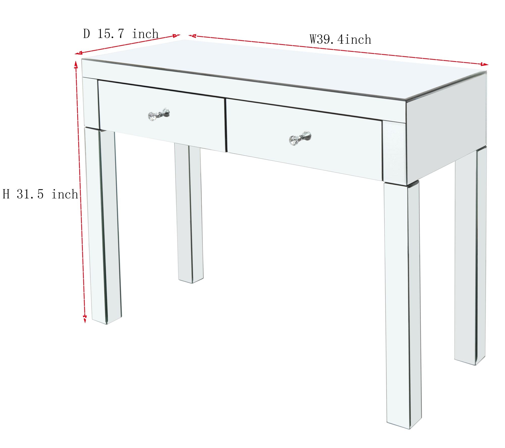 Dressing Table with 2 Drawers and Iron Legs