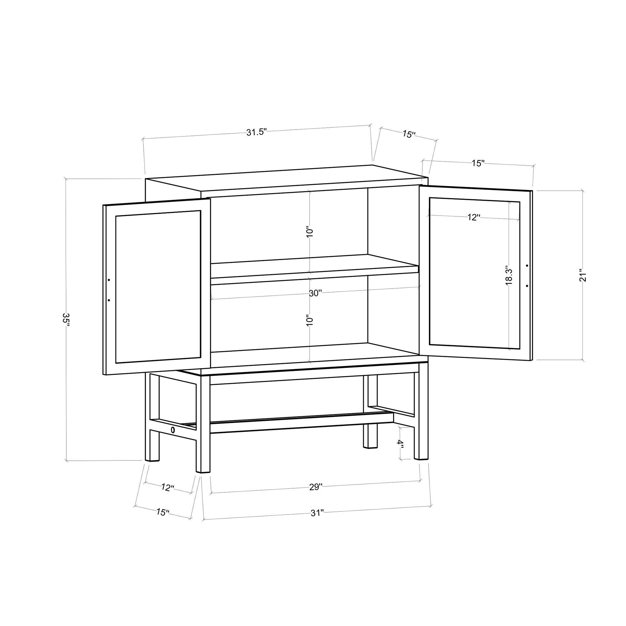 Symphony Accent Cabinet, Black
