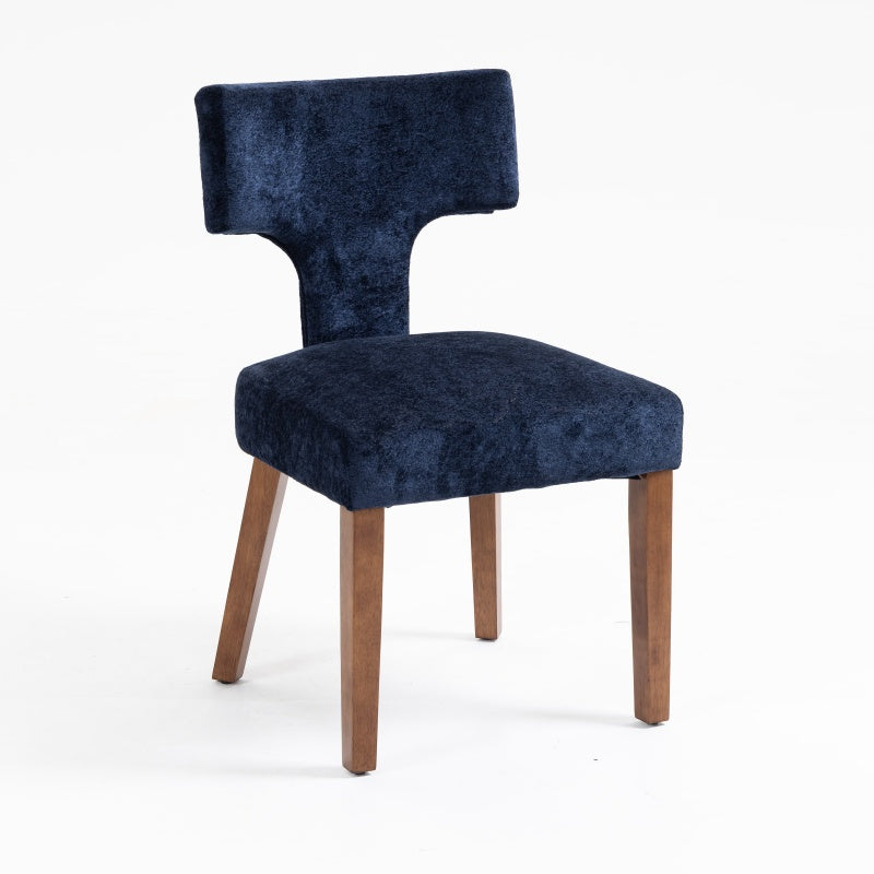Upholstered T-Back Dining Chairs, Set of 2