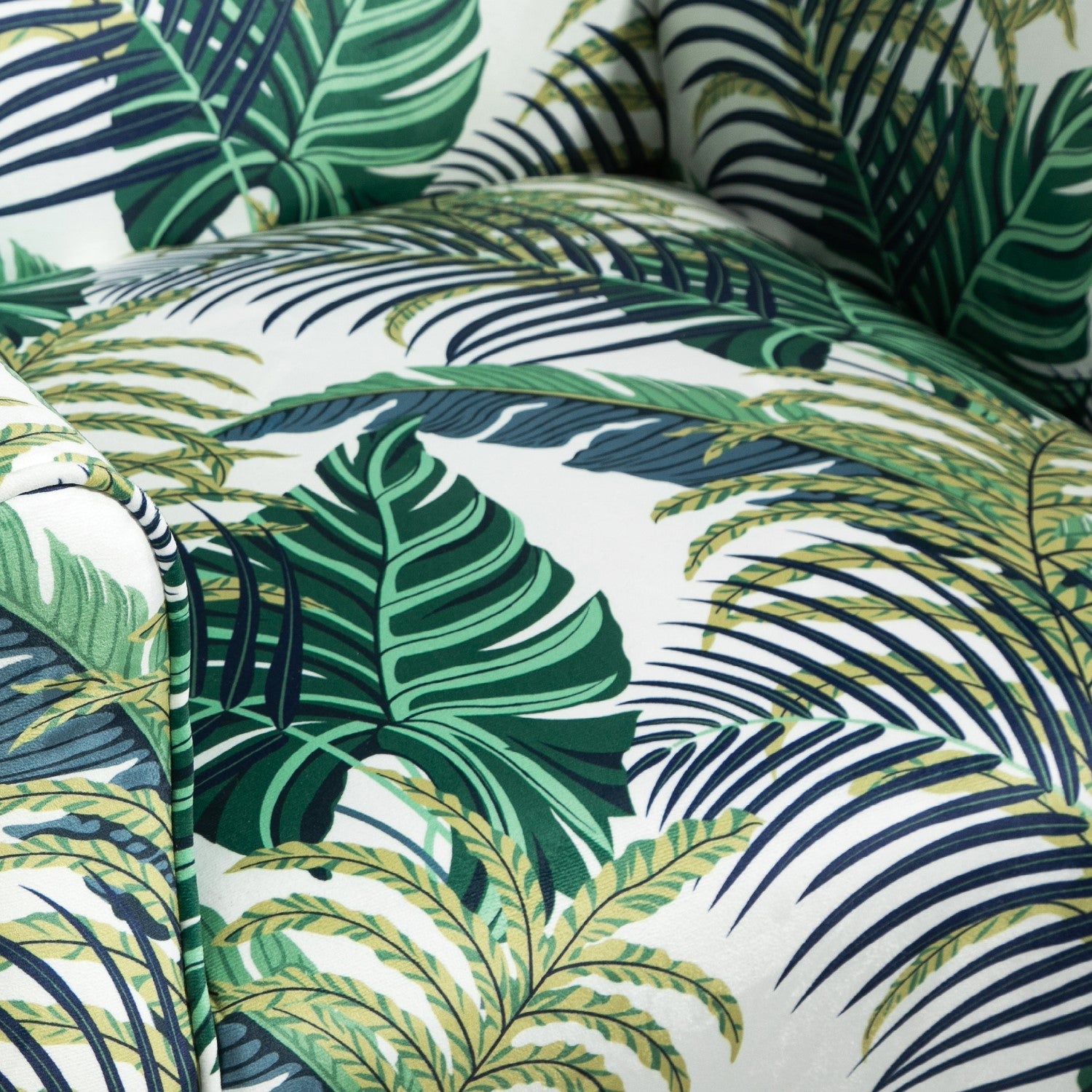 Palm Pattern  Wingback Accent Chair