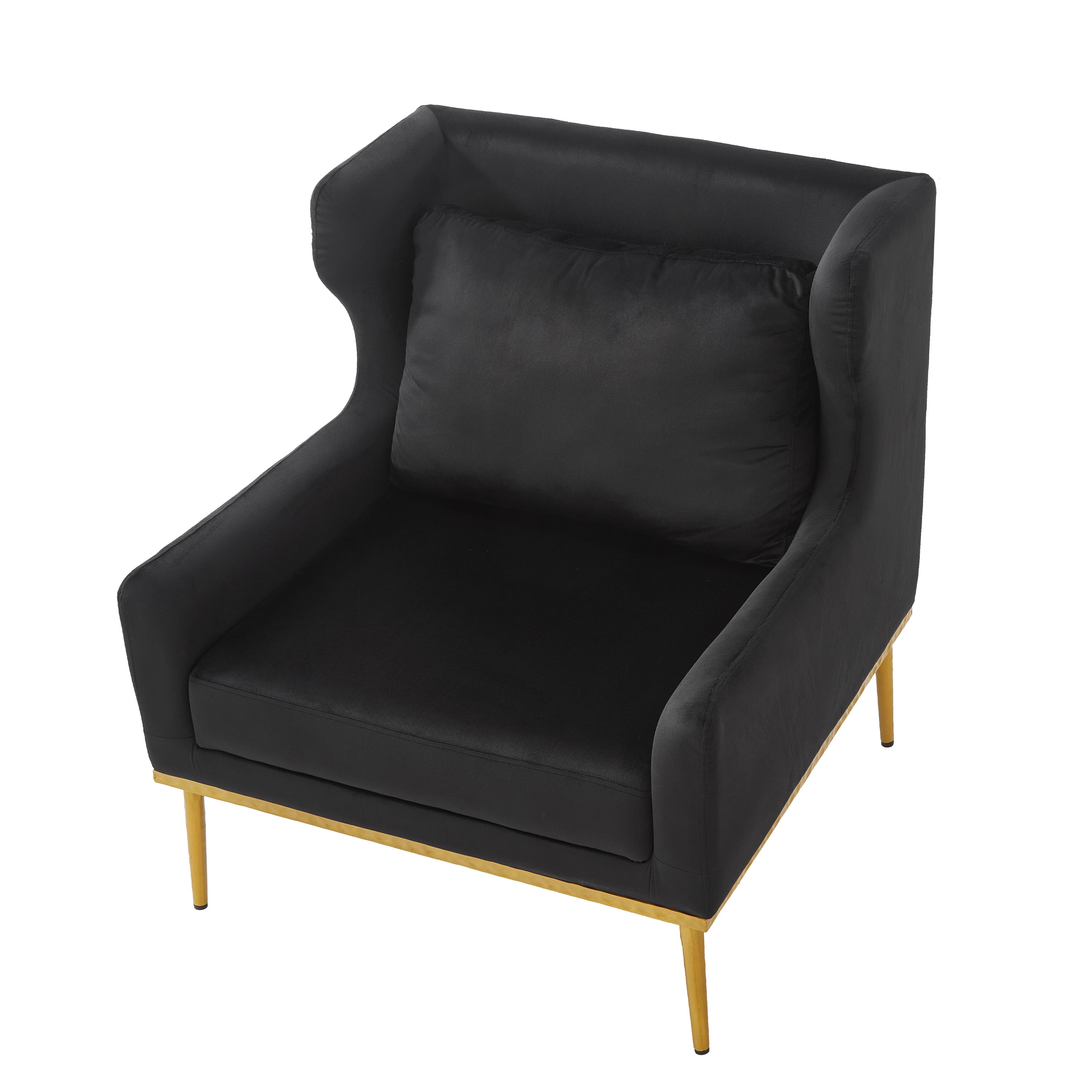 Modern Armchair Velvet Accent Chair Reading Chair Single Sofa Chair for Living Room, Bedroom, or Reading Corner, Beige