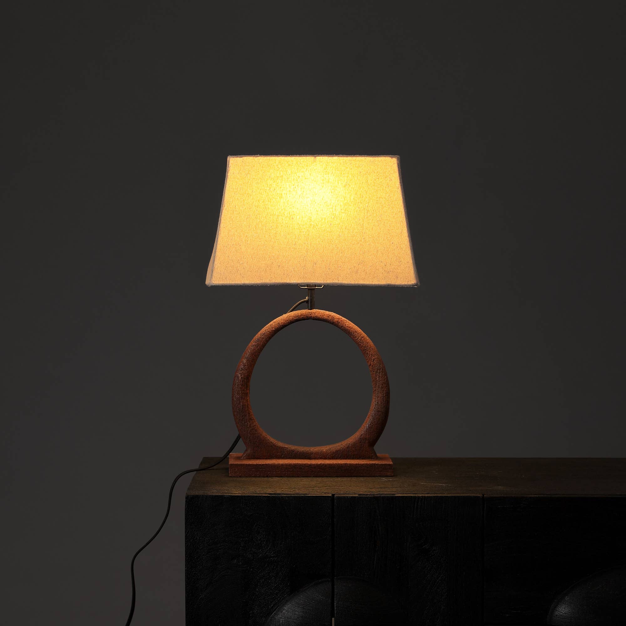 Decorative Table Lamp with Wooden Base