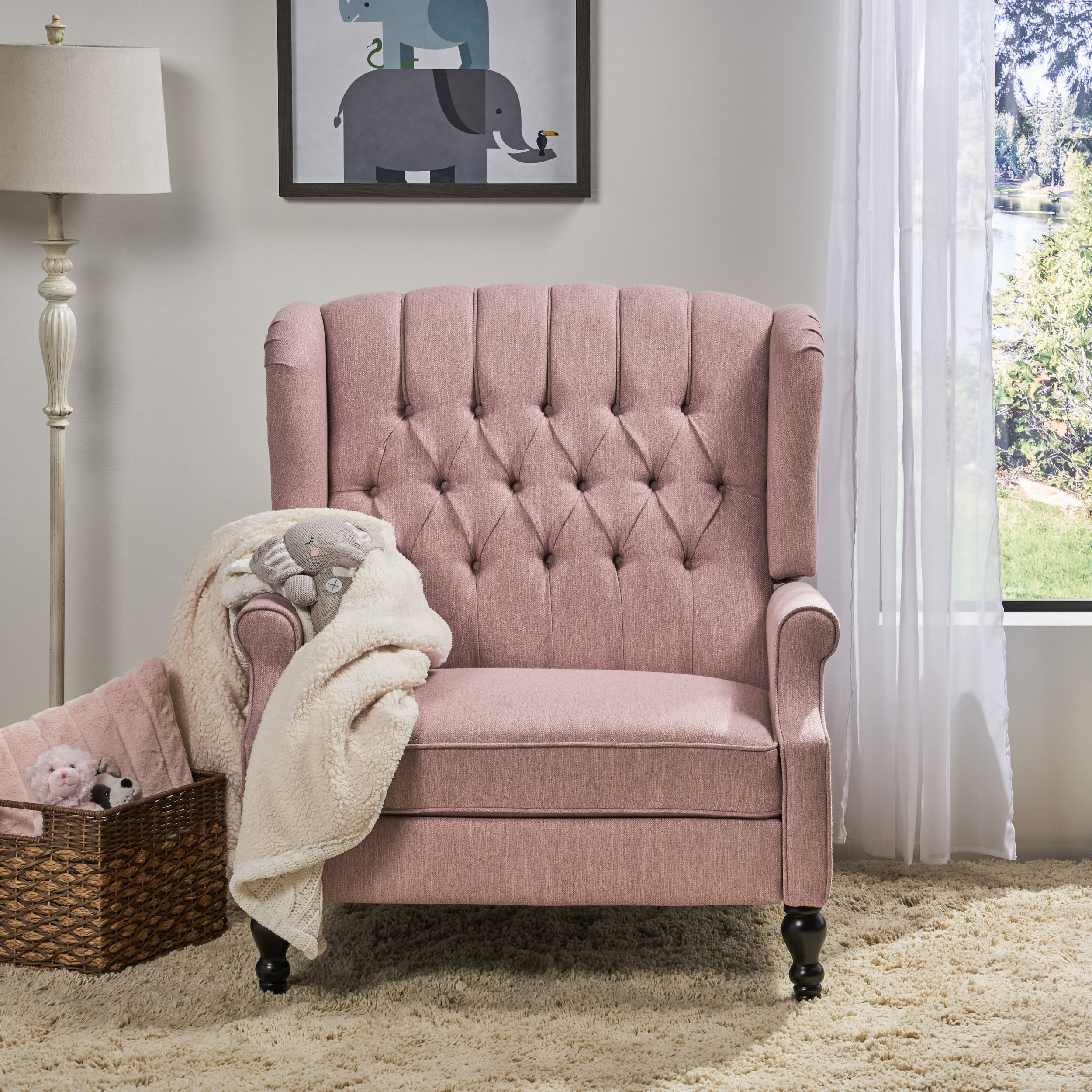 Oversized Wingback Tufted Recliner Accent Chair