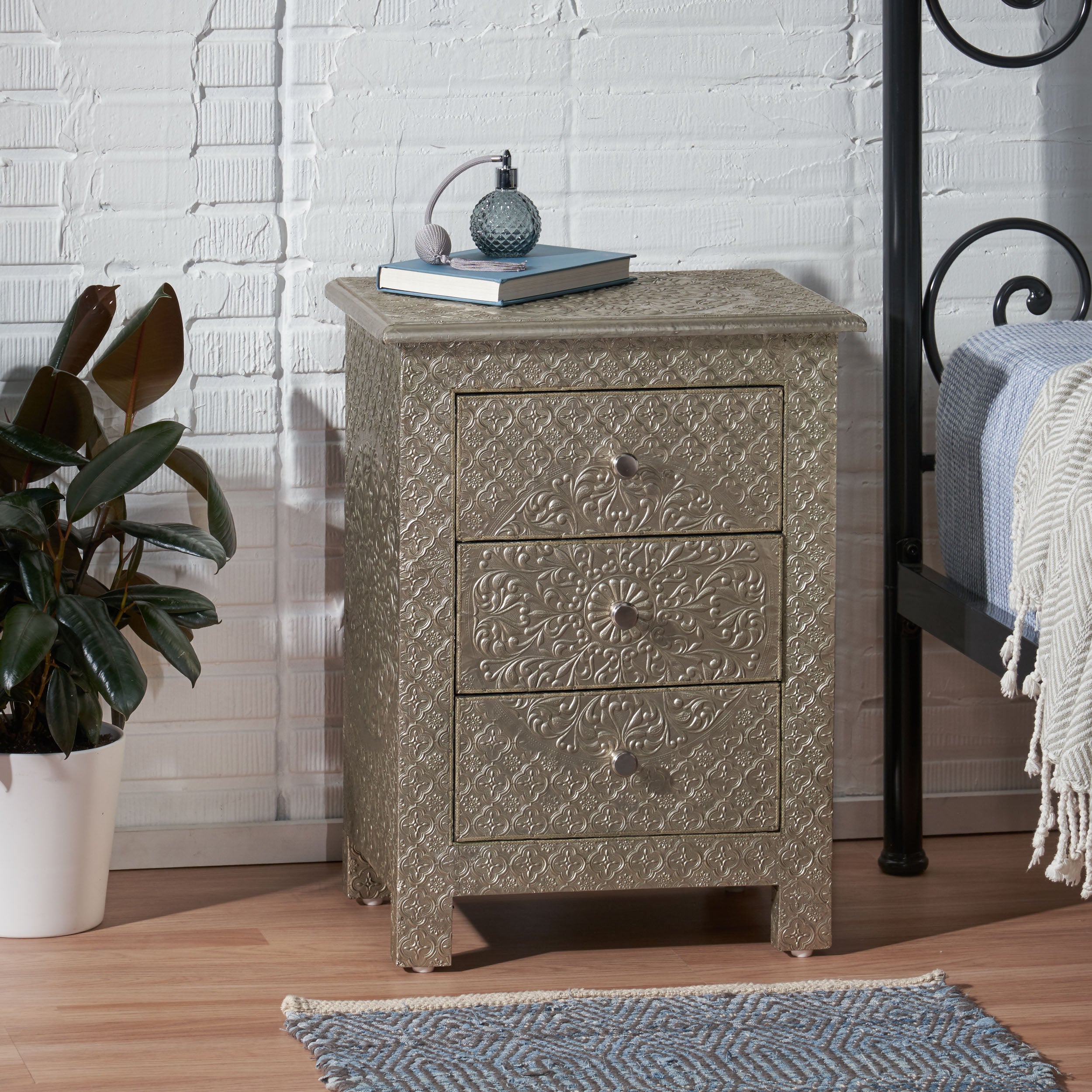 Iron Clad Metal Fitted Nightstand