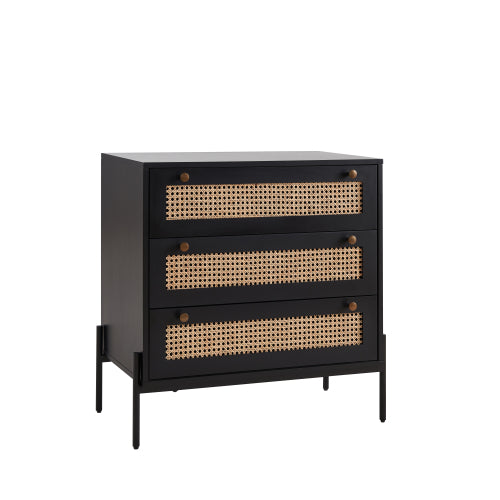 Storage Cabinet with 3 Large Drawers and Antique Brass Handle