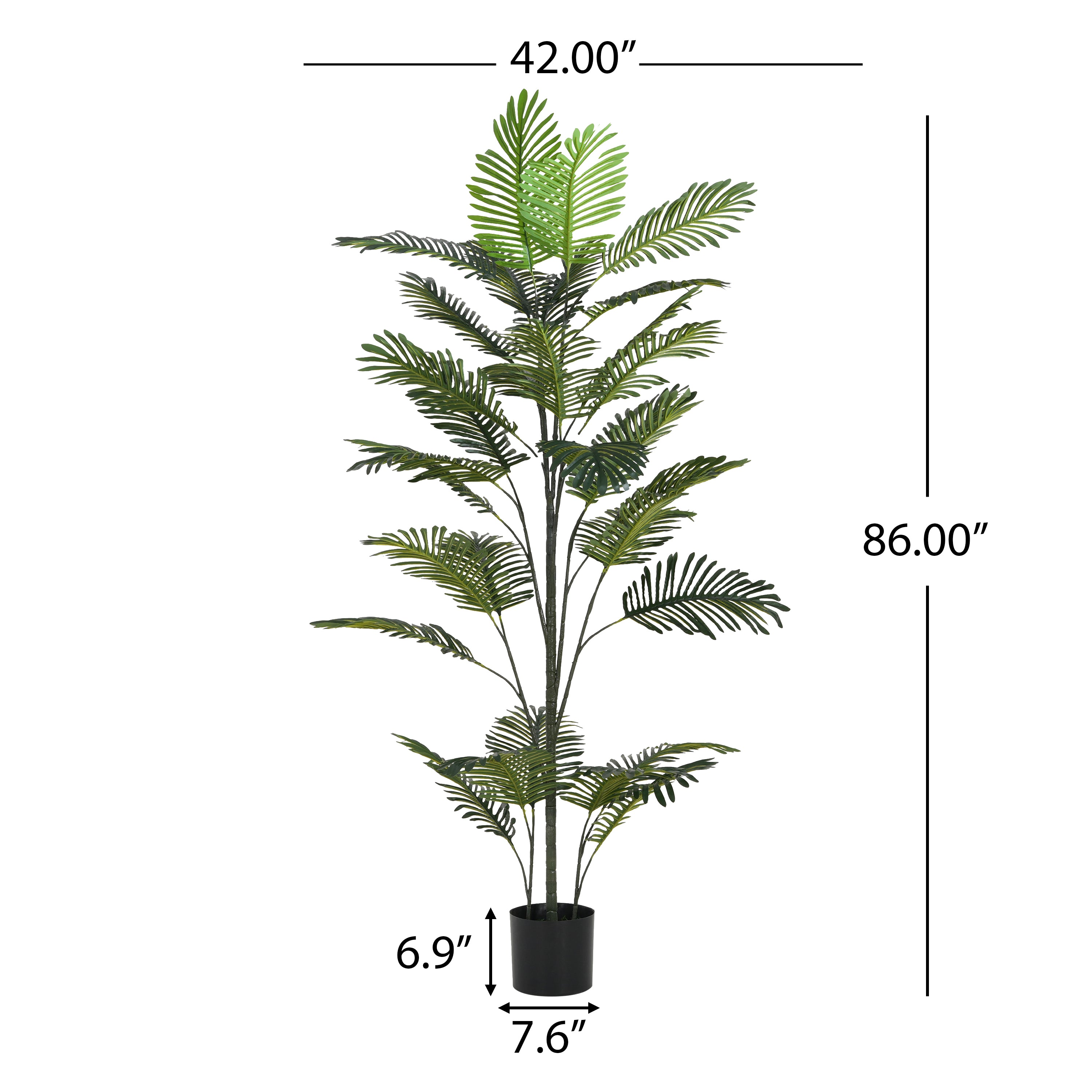 86" Artificial Palm Tree with Black Plastic Pot