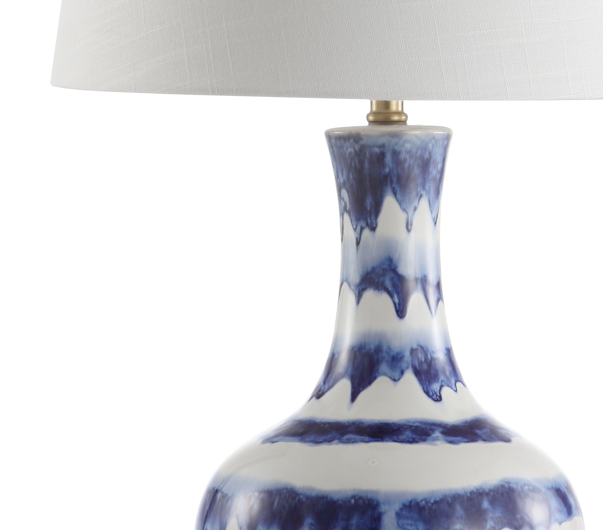 Tucker Striped Ceramic/Metal LED Table Lamp
