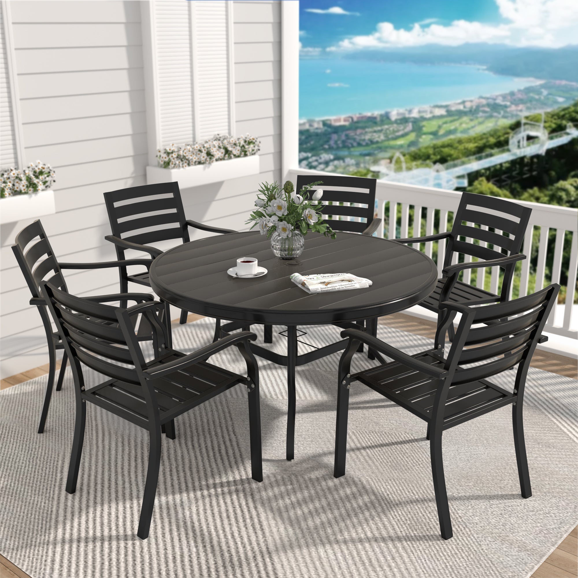 Vireo Outdoor Round Patio Dining Table