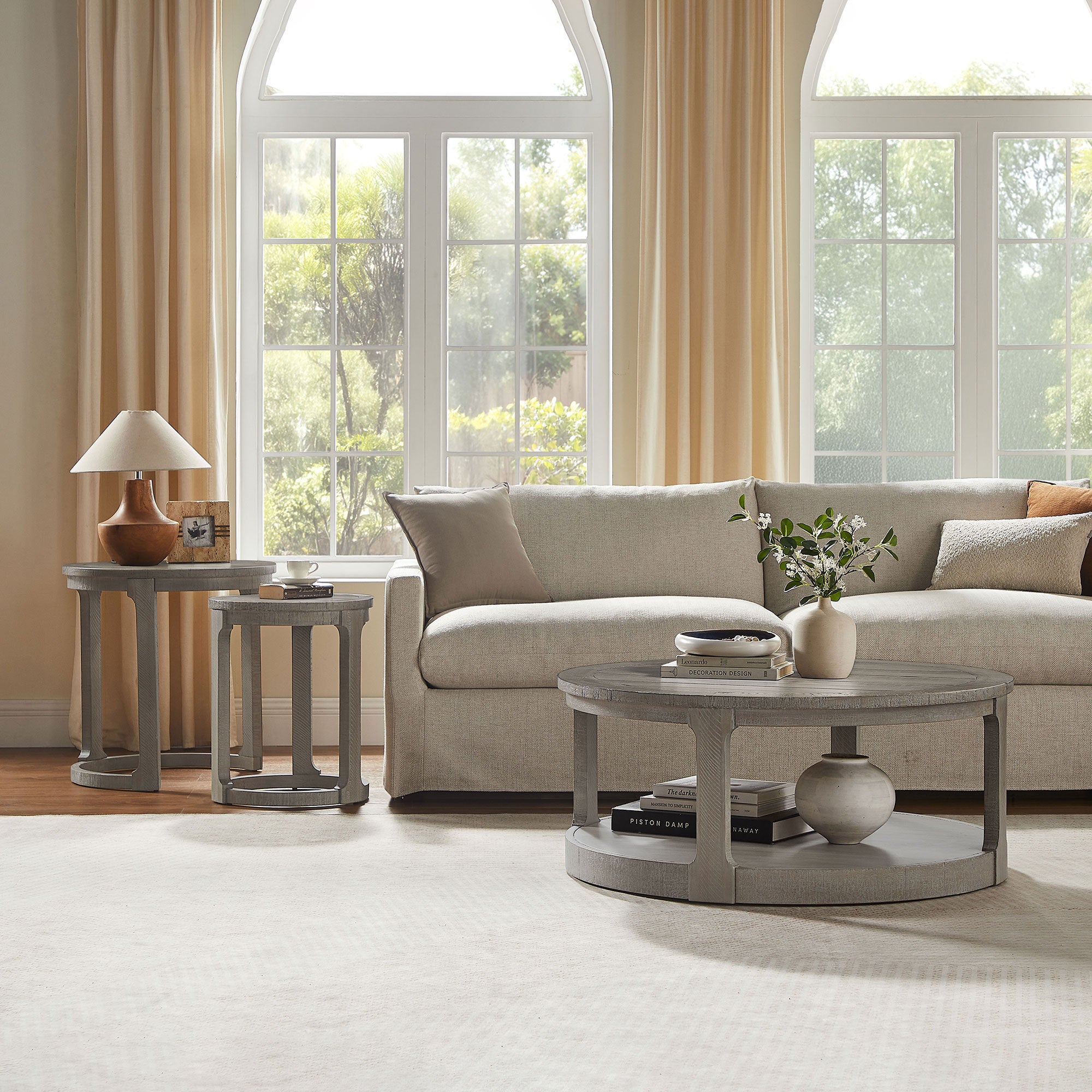 Modern Farmhouse Set of 2 Nesting Accent Tables