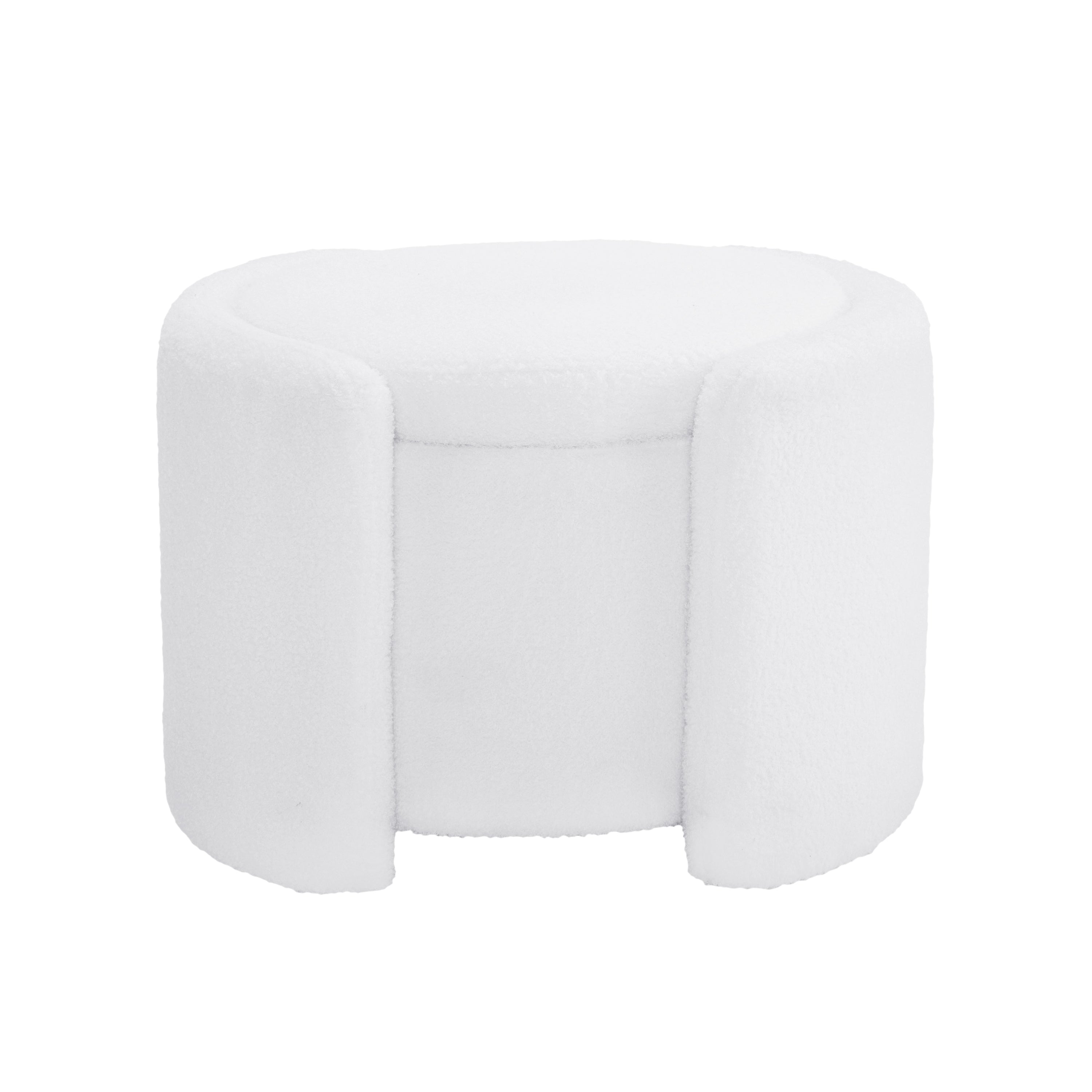 Cozy Boucle Storage Ottoman