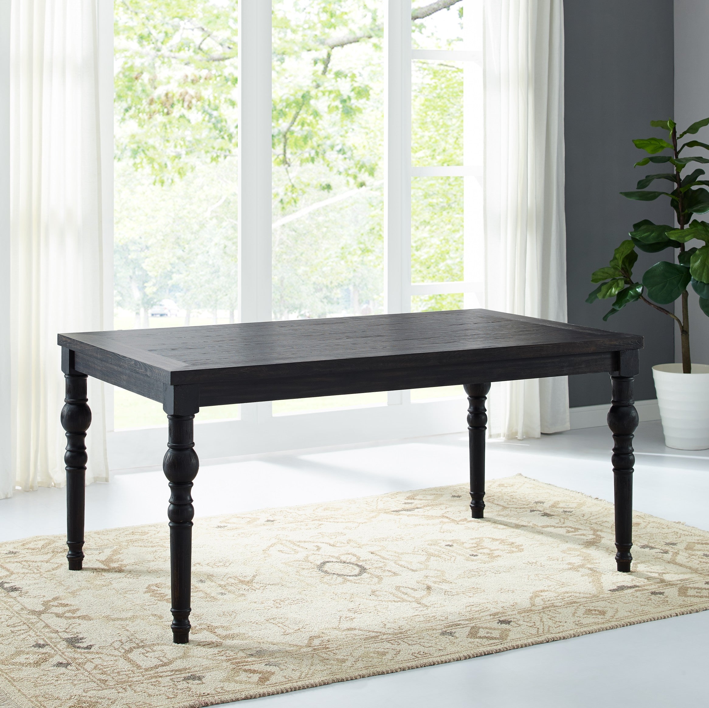 Levi Turned-Leg Dining Set with Table and 6 Chairs