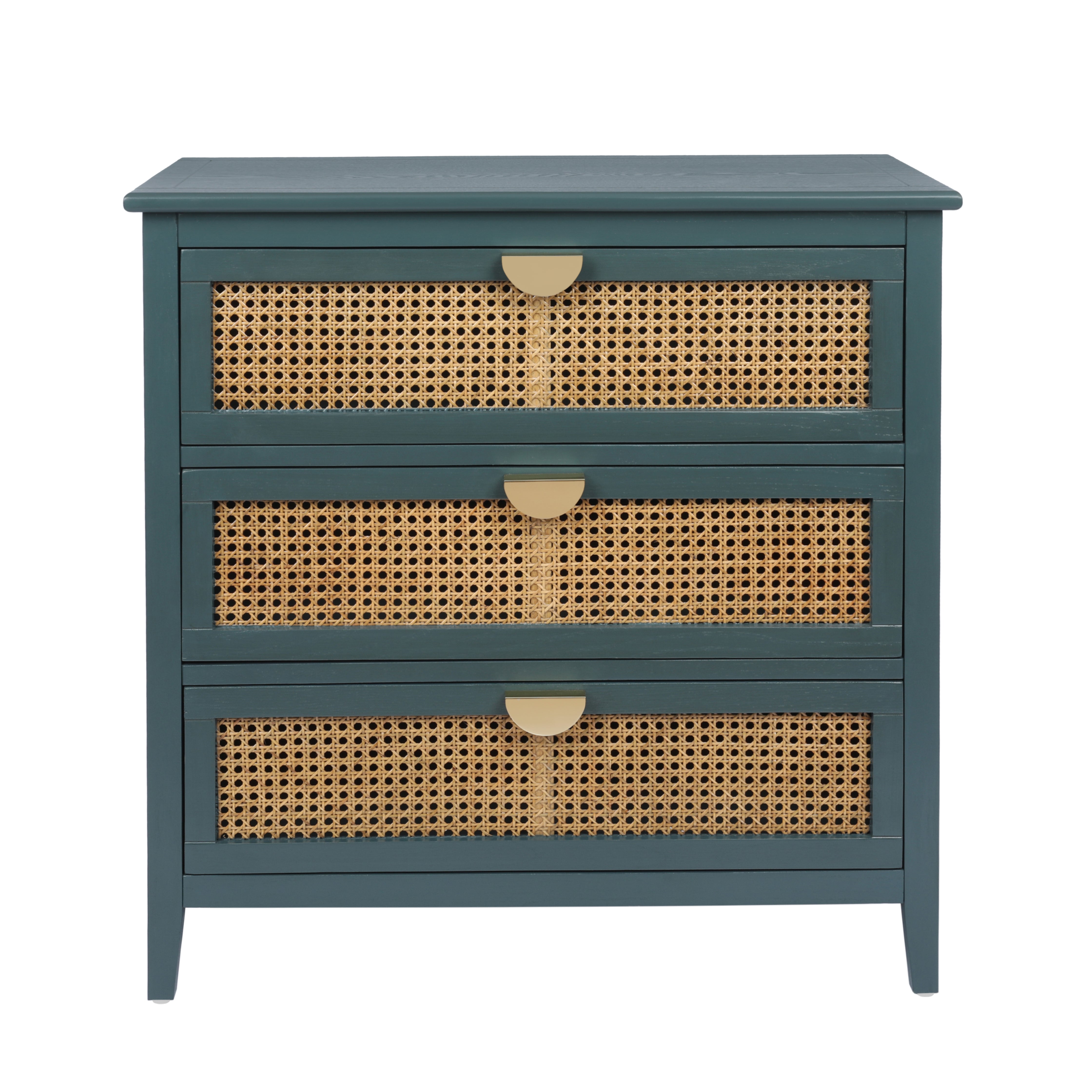 3 Drawer Cabinet with Natural Rattan Drawers