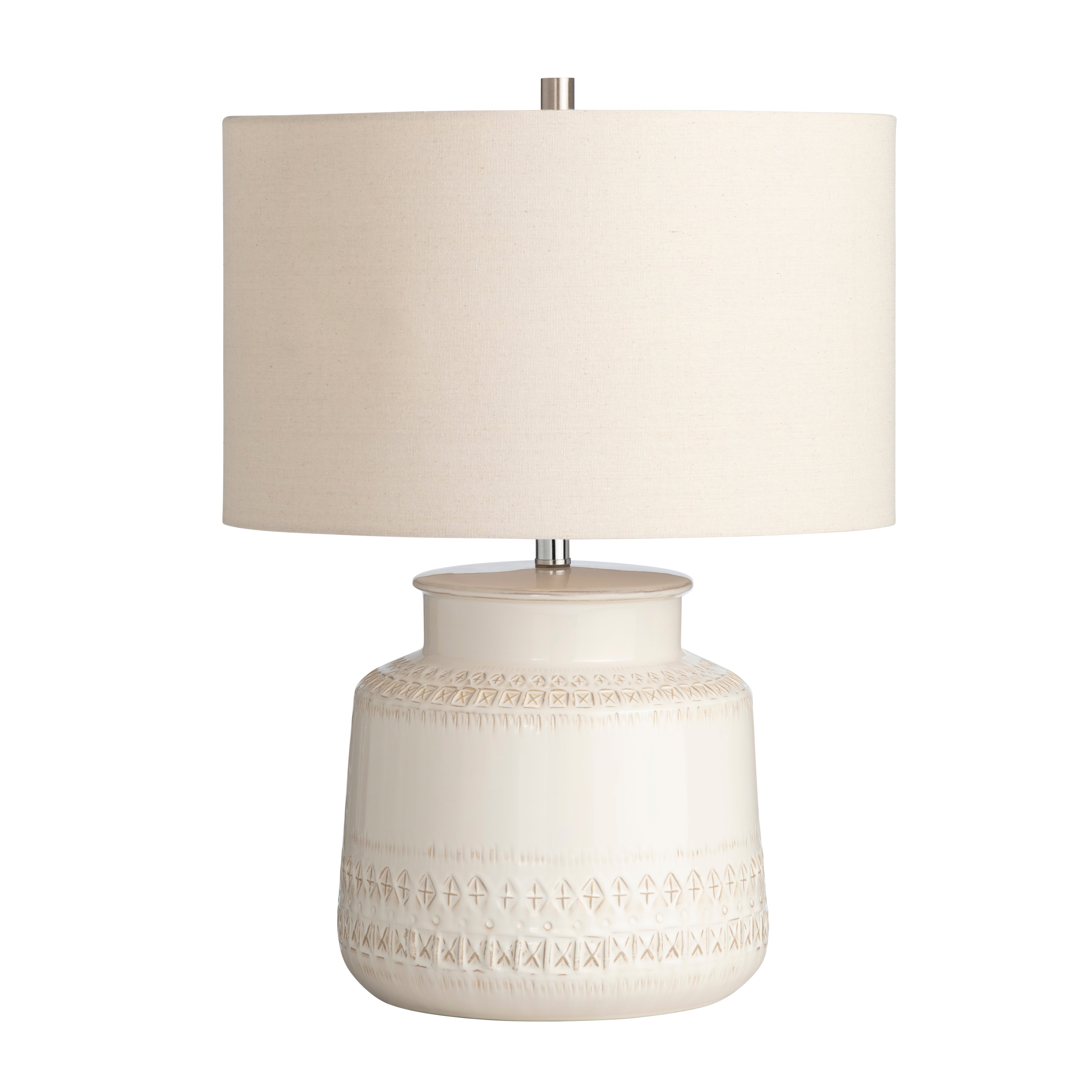Ceramic Table Lamp with Textured Cream Finish