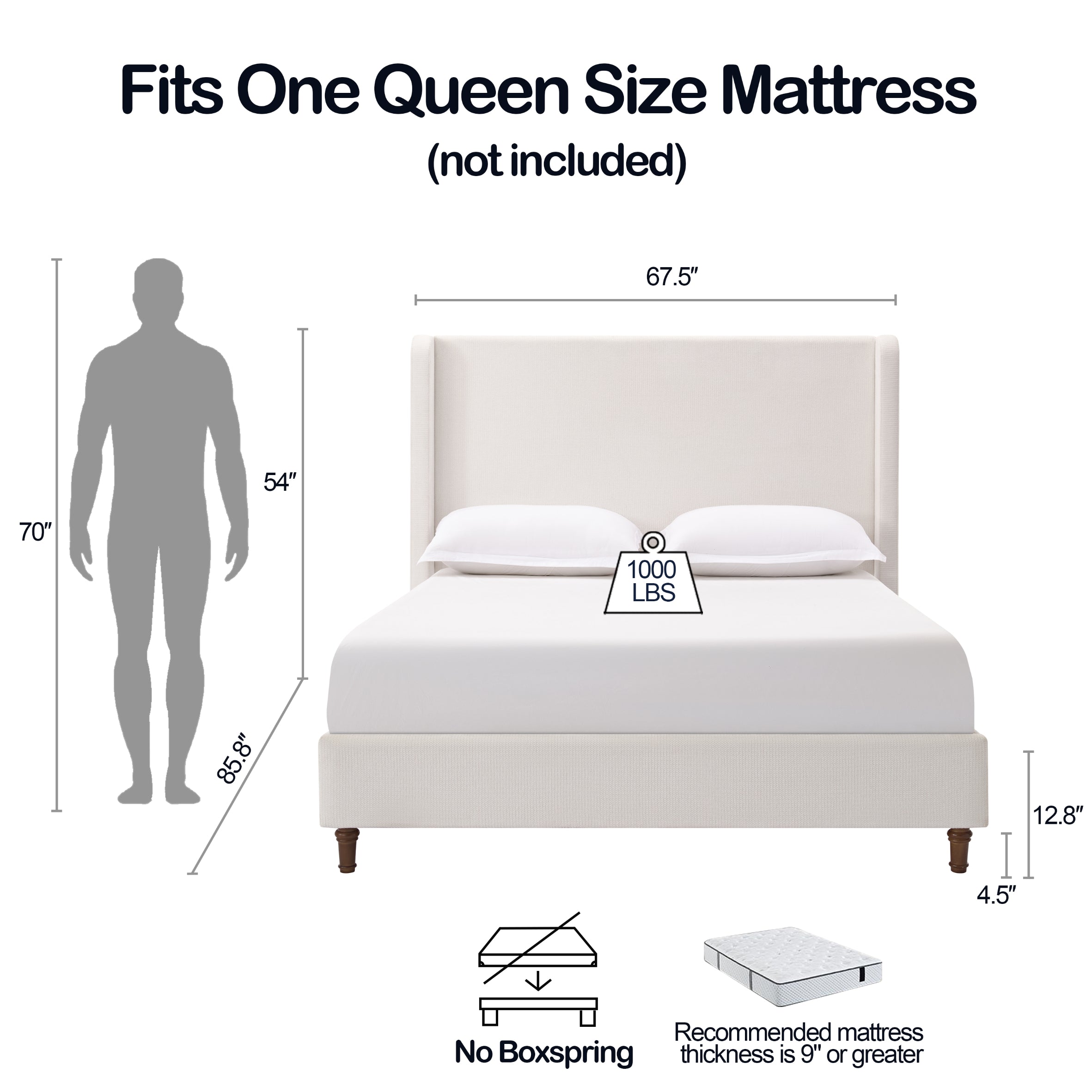 Harper Tall Headboard Upholstered Bed