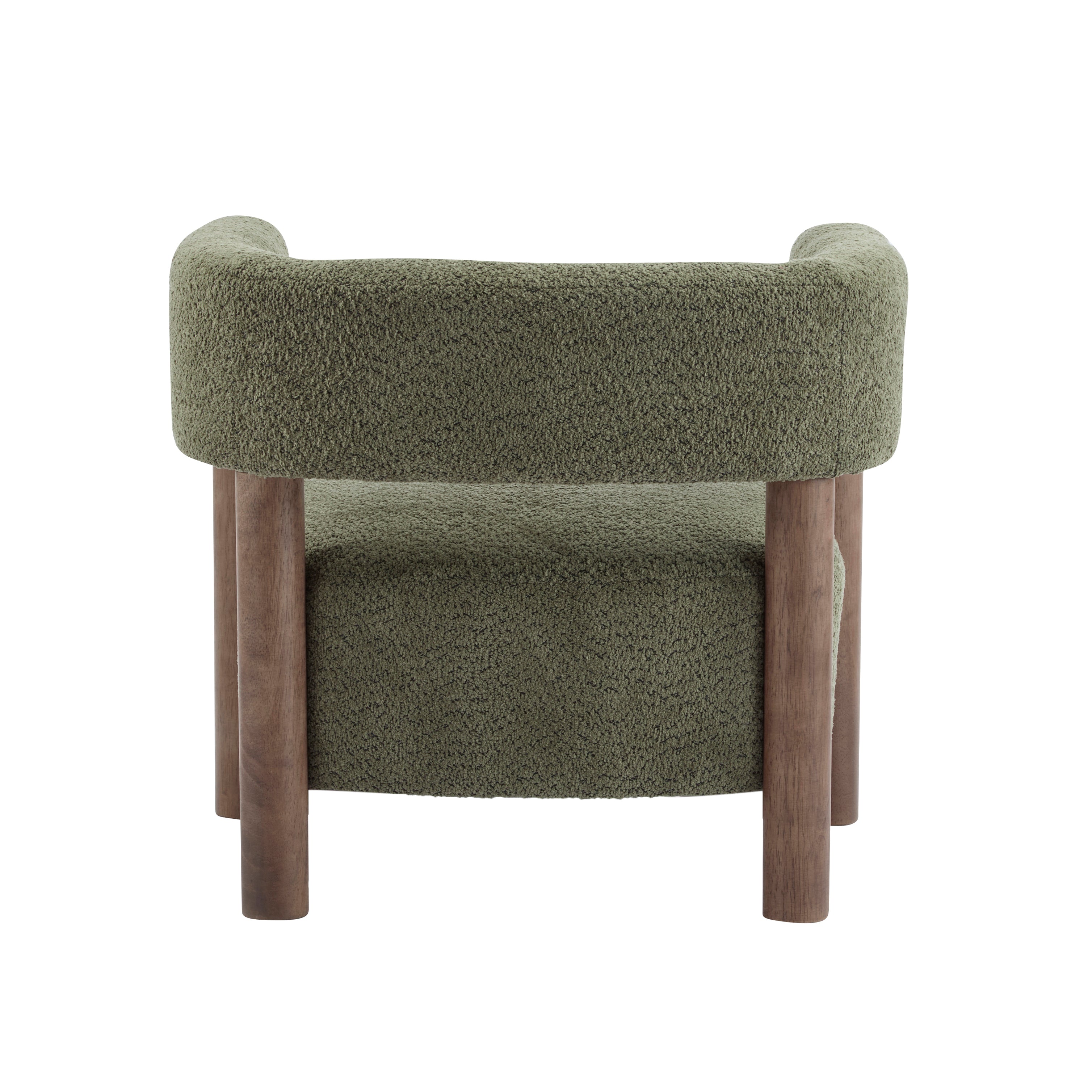 Boucle Upholstered Accent Arm Chair with Modern Wooden Frame