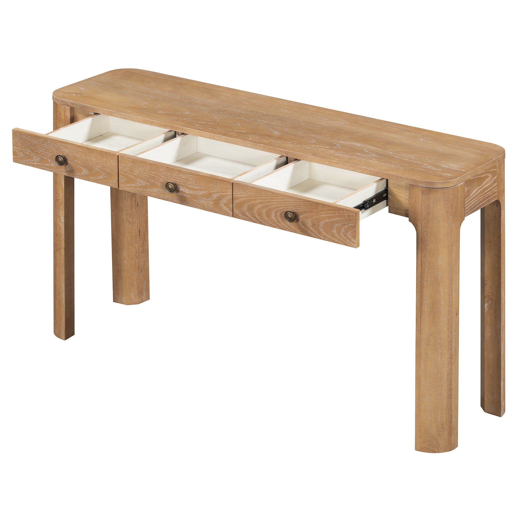 Rustic Console Table with Curved Corners
