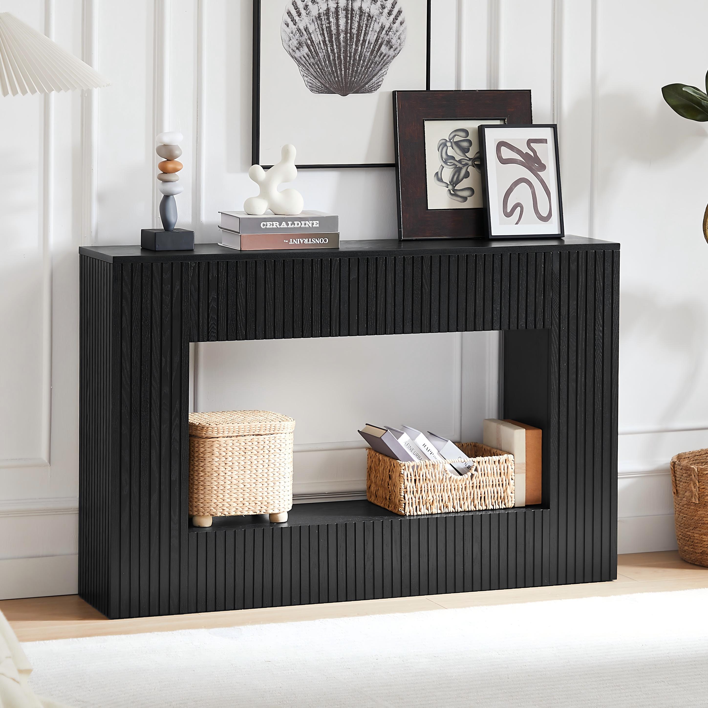 55" Modern Fluted Console Table